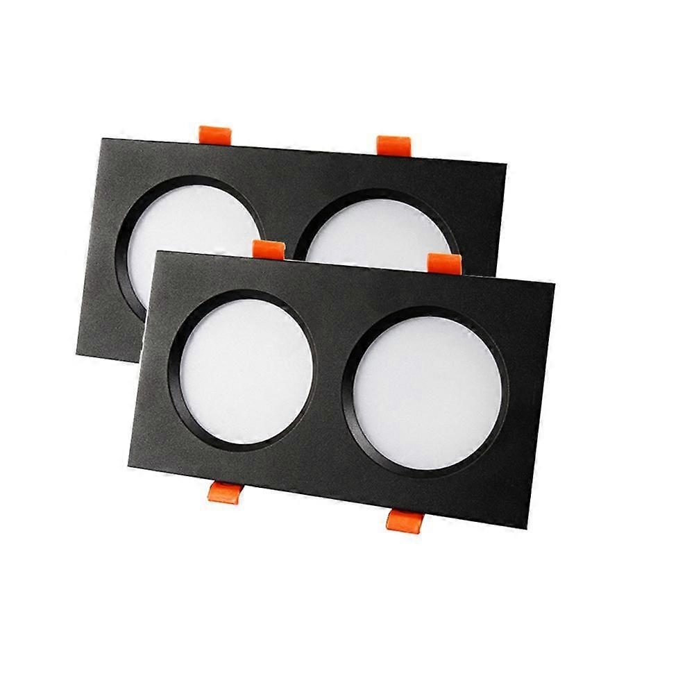 2 Pack LED Recessed Downlight Ceiling Light,5W Spotlight 2 Head Square Integrated Down Light