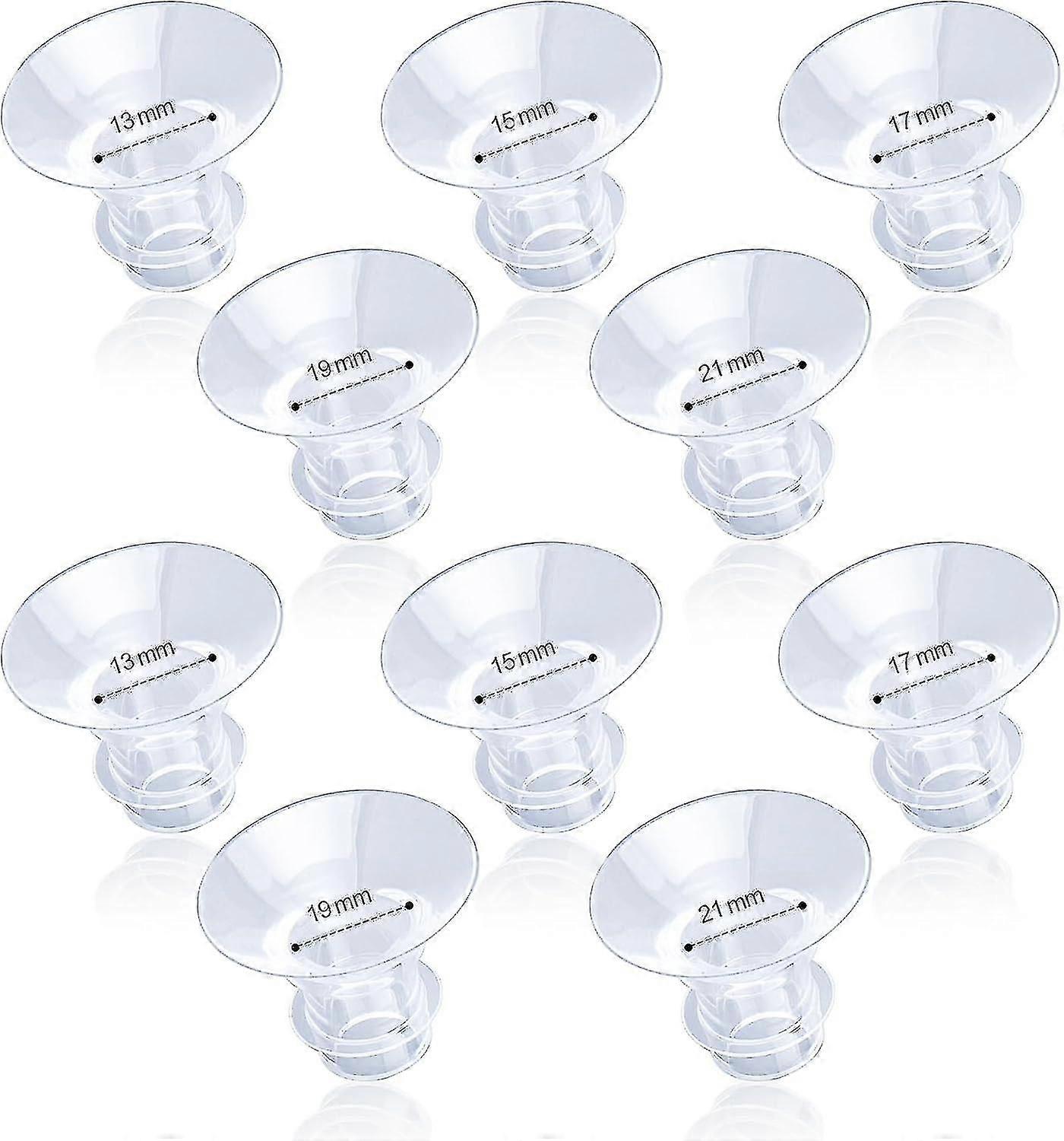 10pcs Flange Inserts, 13/15/17/19/21mm Silicone Breast Pump Flange Insert Wearable Breast Pump Accessories Compatible With Medela/spectra/tsrete/momco