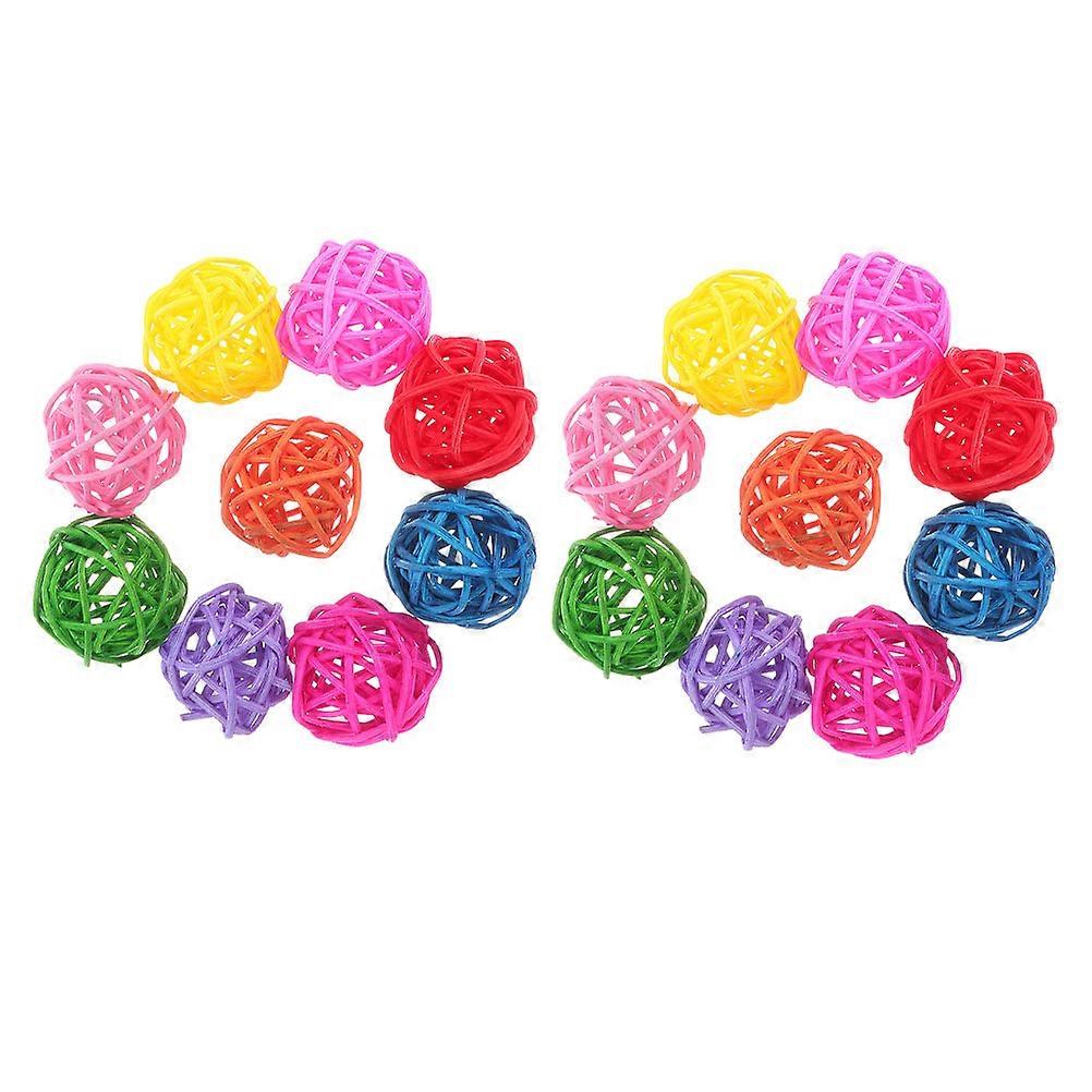 Pet Chew Toys 40Pcs Rattan Balls for Birds Parrot Parakeet Cage Toys