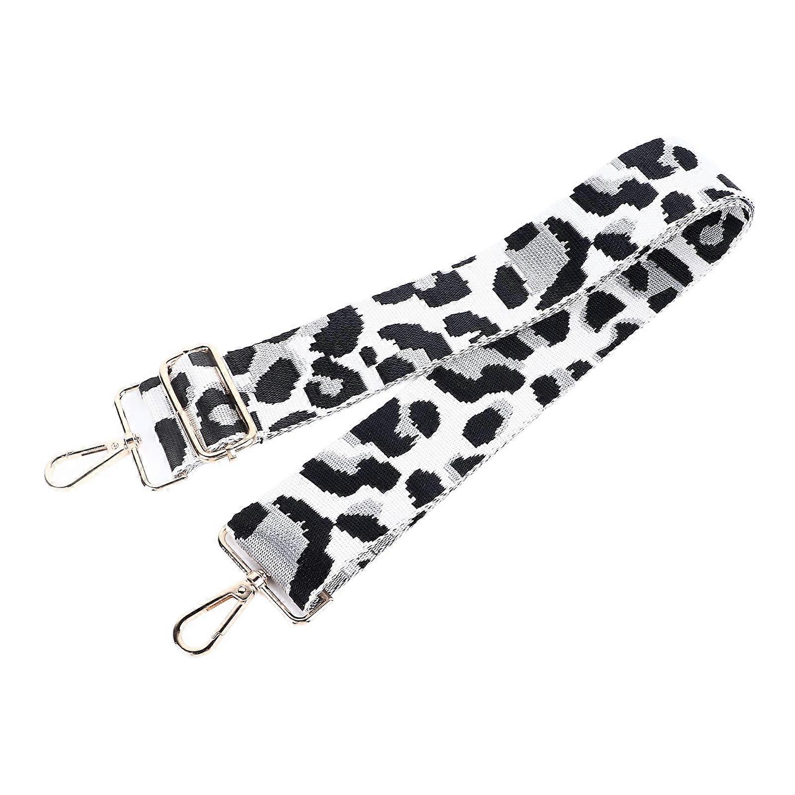 Leopard Print Adjustable Nylon Strap for Messenger Bag Silver Gray