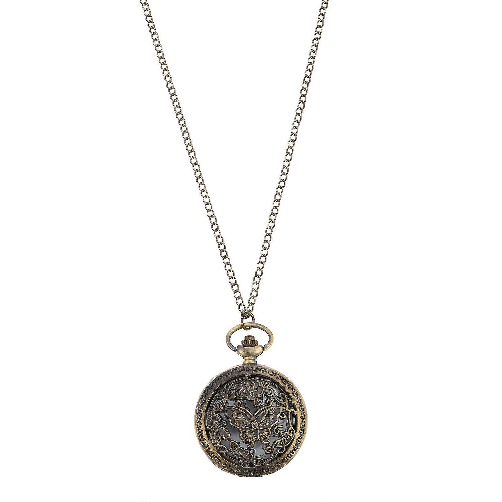 Hollow Design Retro Pocket Watch for Decor Use with Chain