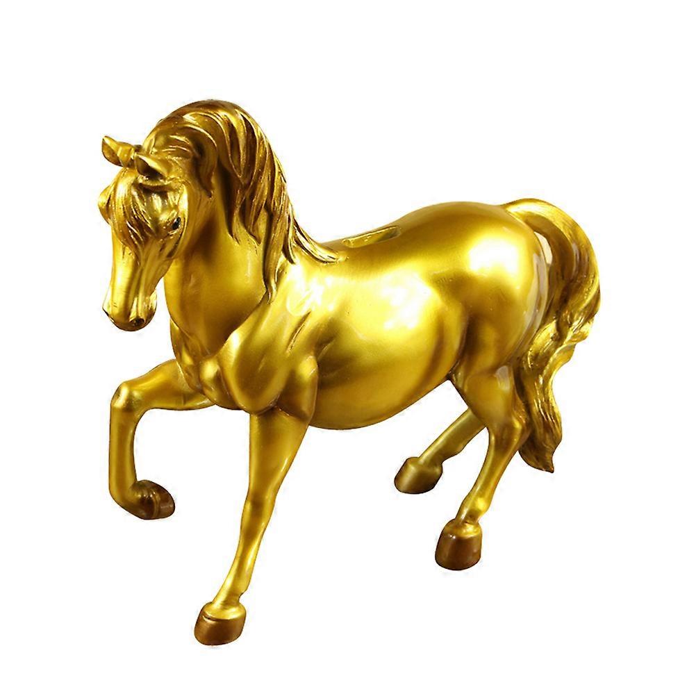 Golden Horse Storage Jar for Saving 2Pcs Resin Coin Bank