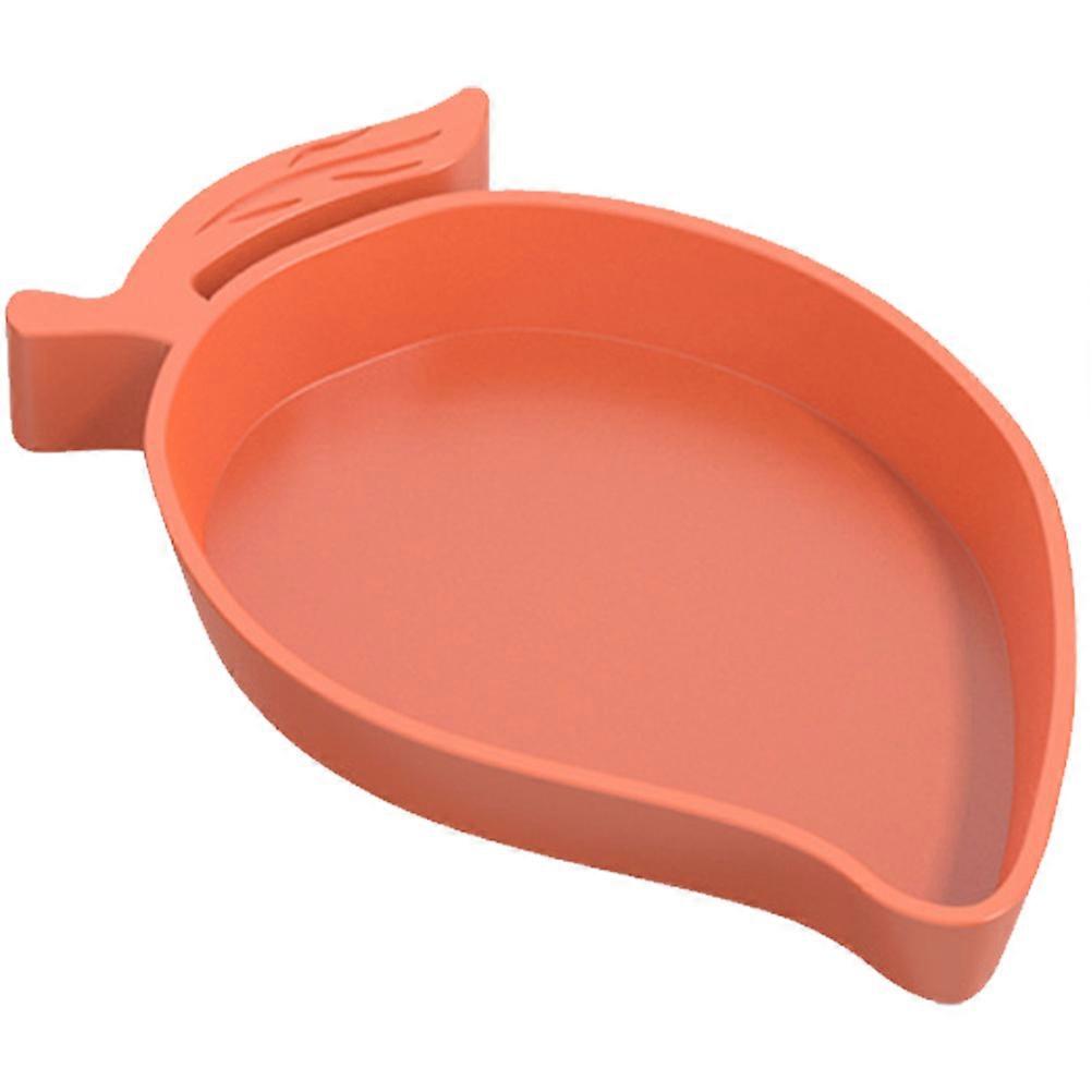 Reptile Feeding Dish Plastic Reptile Food Plate for Home Orange
