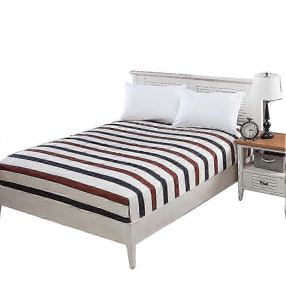 Polyester Fitted Sheet Mattress Cover Bedding Sheet with Elastic All Around (150*200cm)