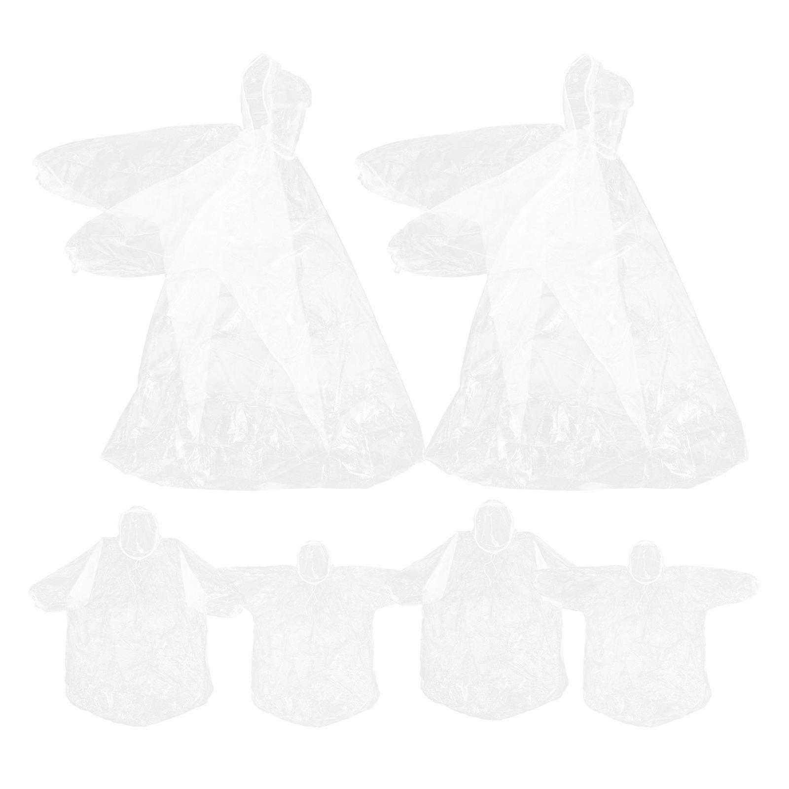 Hooded Raincoat 1 Set Plastic Rain Poncho For Sports Events Amusement Parks With Foldable Design 6Pcs