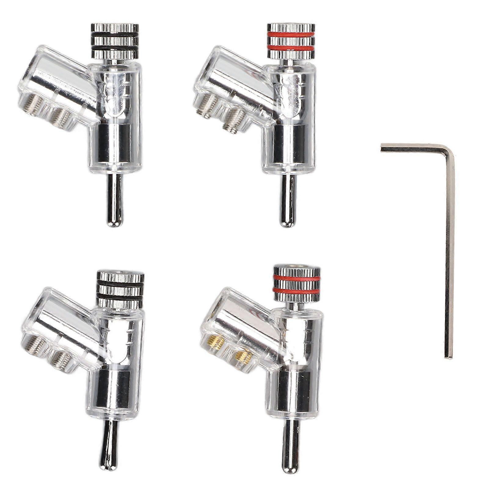 4pcs BA1403R Locking Banana Connectors Rhodium Plated Speaker Banana Plugs for Speaker Wire AV Receiver Amplifiers