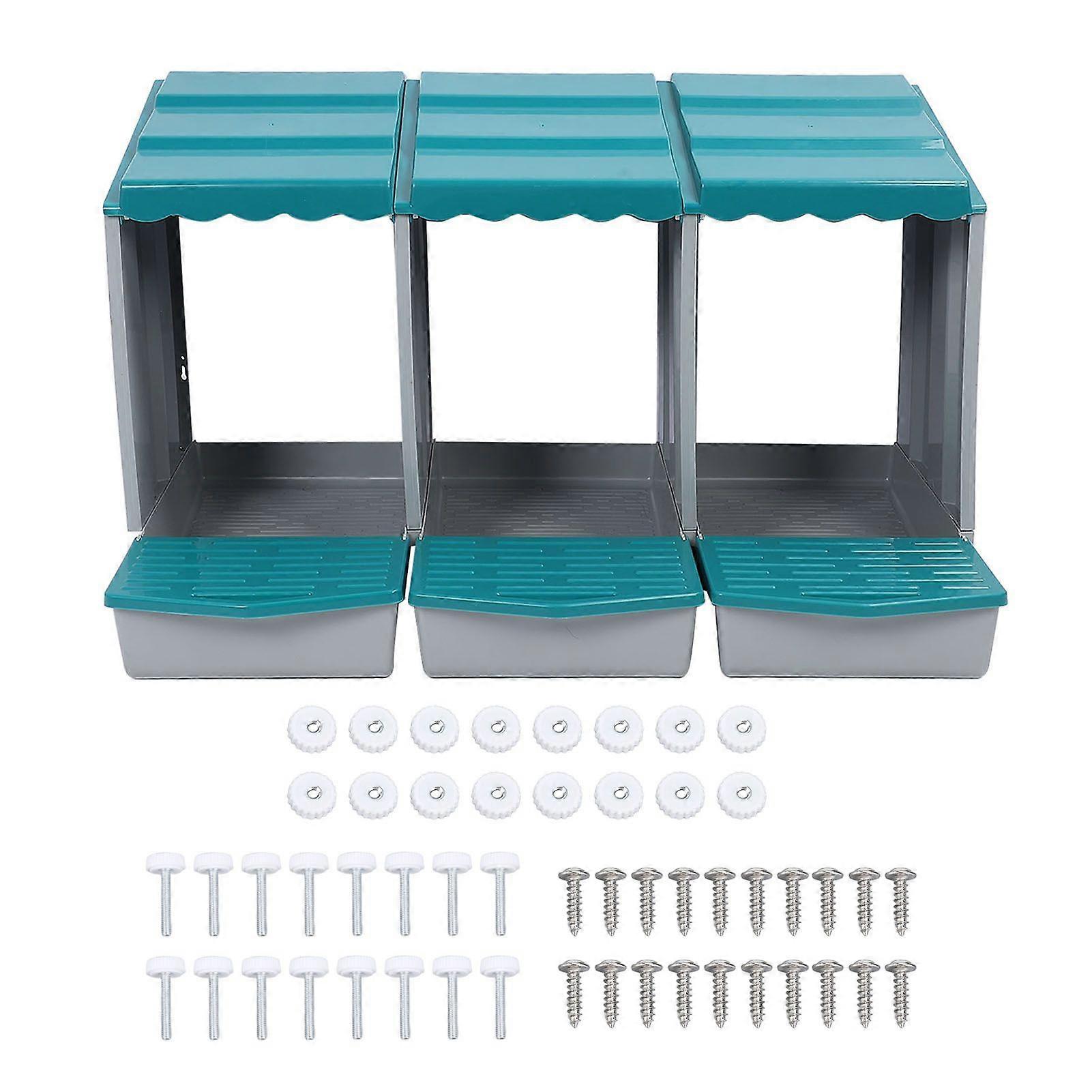 Chicken Nesting Box PP Chicken Egg Laying Box for Hens Ducks Poultry Comfortable Spacious Easy To Clean 3 Compartment