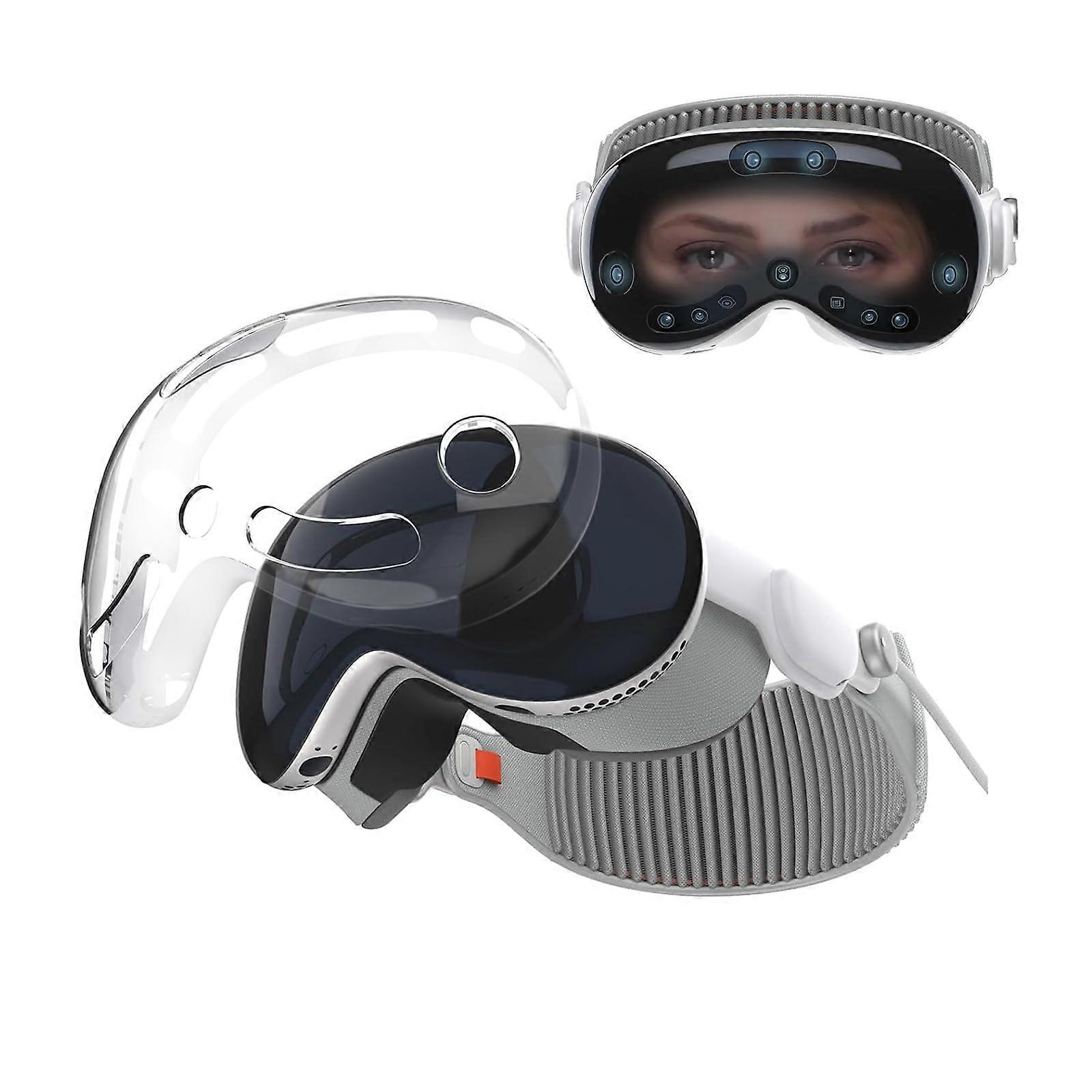 Clear TPU Case Compatible With Apple Vision Pro With Transparent Protective Cover For Vision Pro VR Headsets