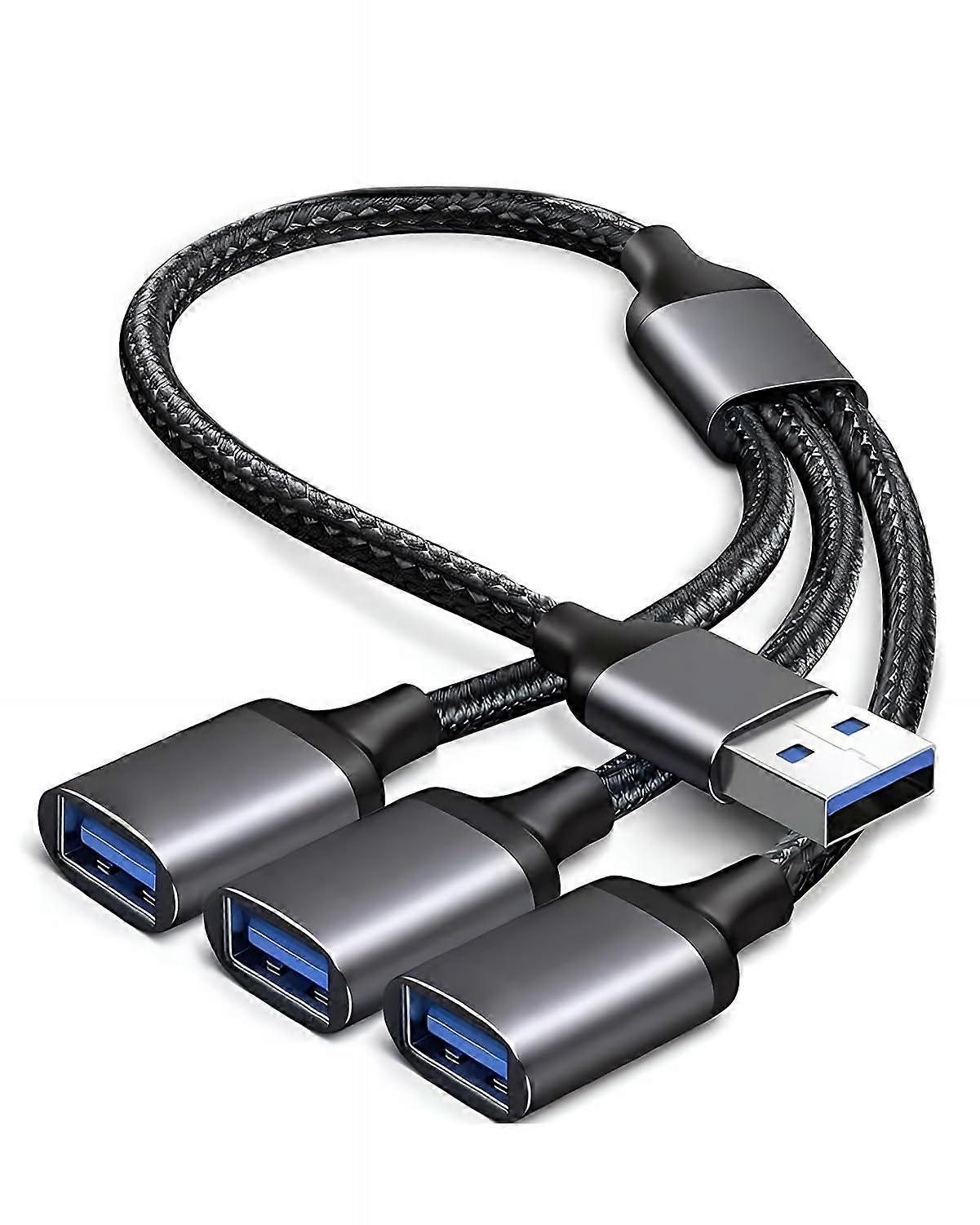 USB Splitter 3Port USB Hub With 1 In 3 Out, 1x USB 3.0 And 2x USB 2.0 Ports, Data Transfer Charger Adapter For Laptop