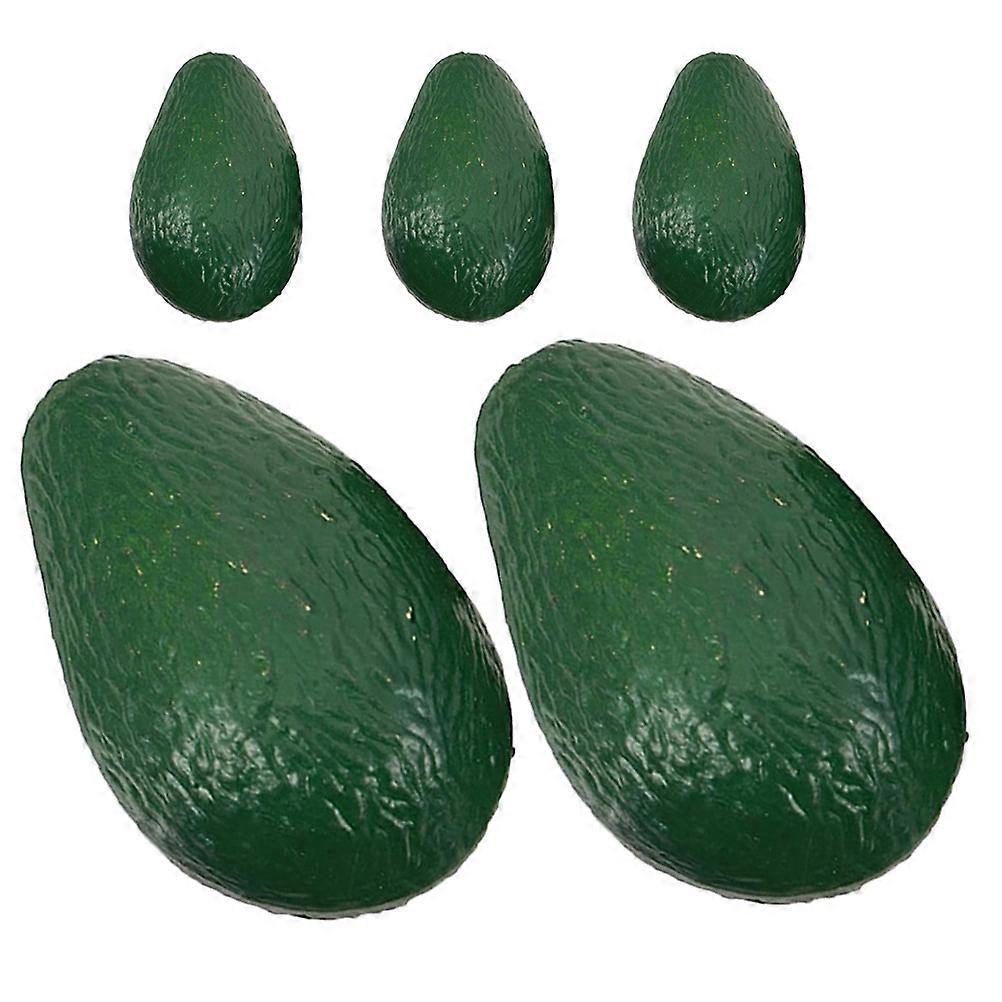 Plastic Artificial Avocado Model for Decoration 5Pcs Realistic Fruits