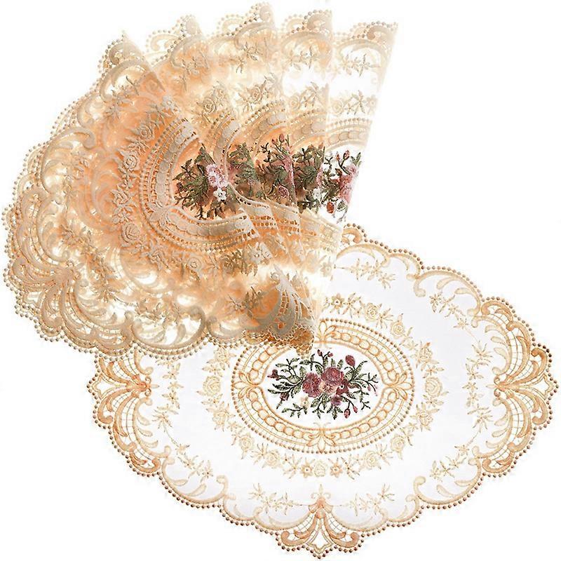 6Pcs Dinning Table Cover Embroidered Table Cloth