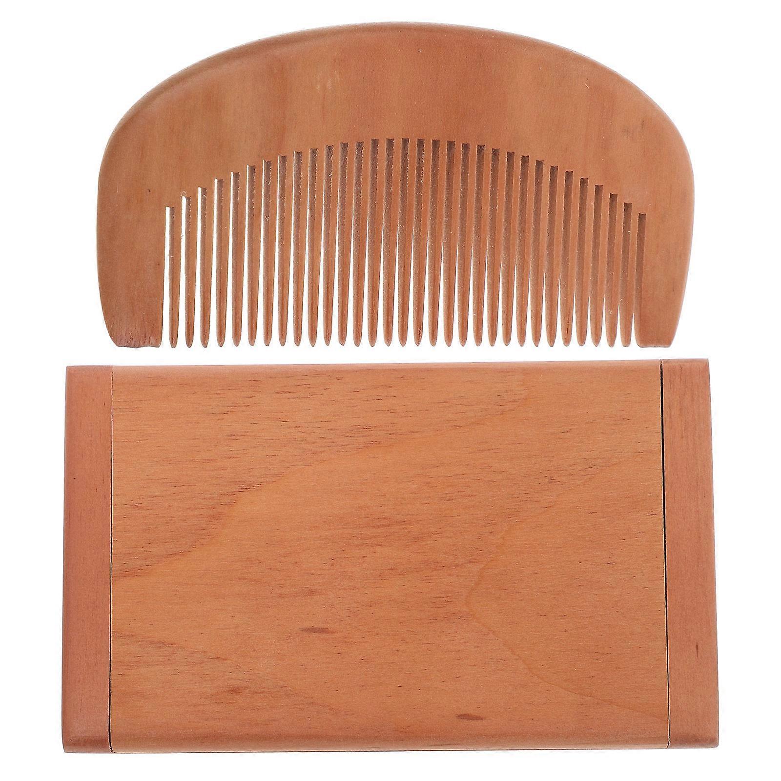 Pocket Mirror Wood Frame Vintage Foldable Mirror with Comb 2Pcs for Travel