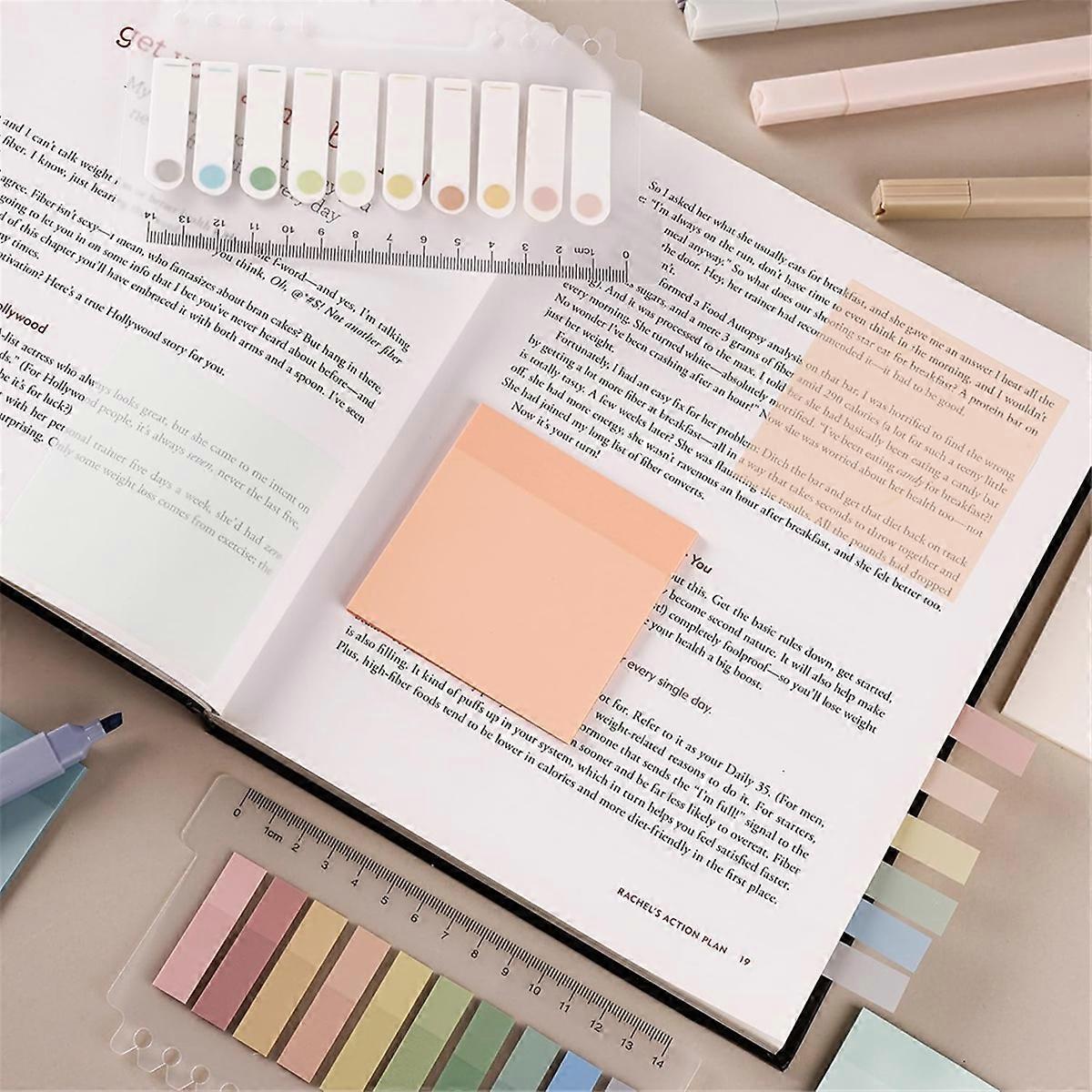 24 Bible Highlighters,1200 Clear Sticky Notes,Morandi Colored Labels