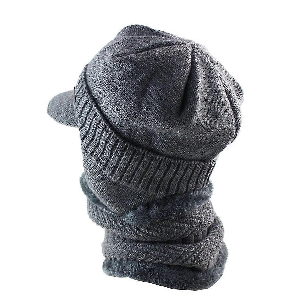 Warm and Neck Warmer for Men Use Knit and Bib Set Keep Warm 2Pcs