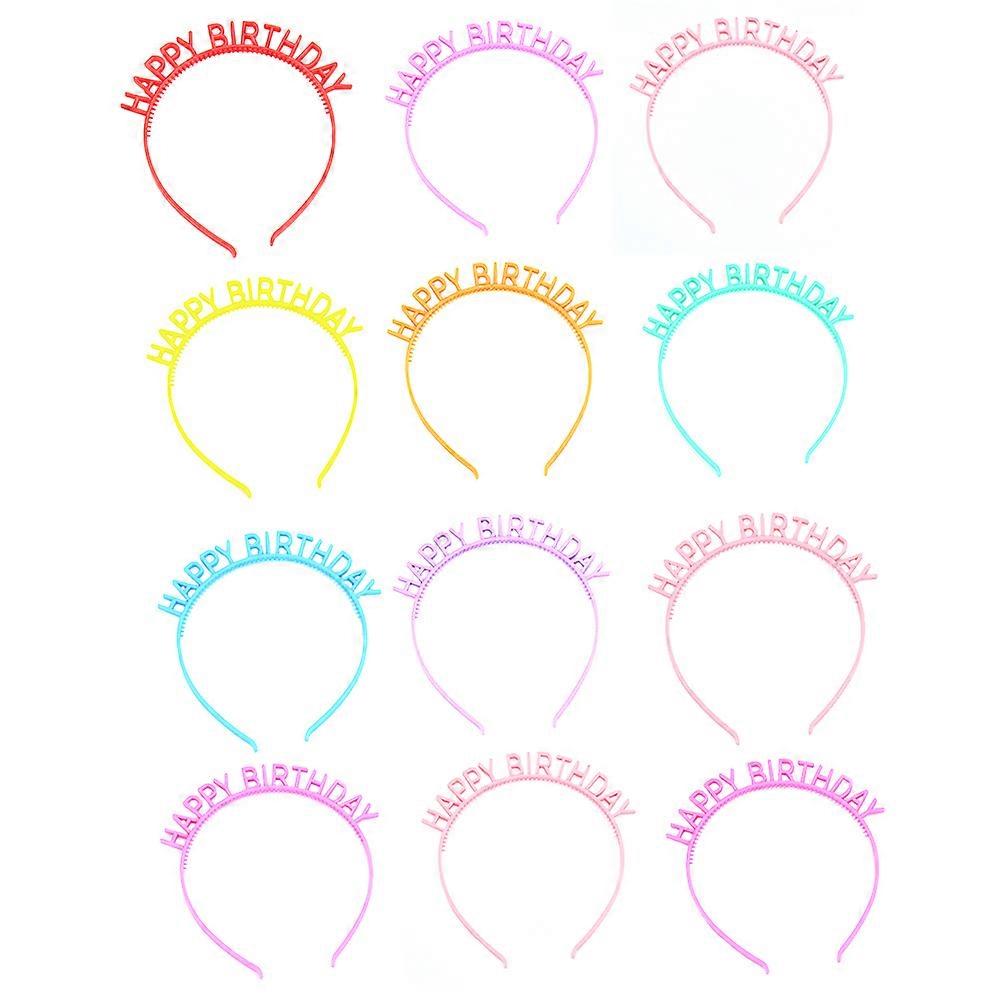 Kids Party Headband Colorful Crown Birthday Prop Assorted Color 12Set