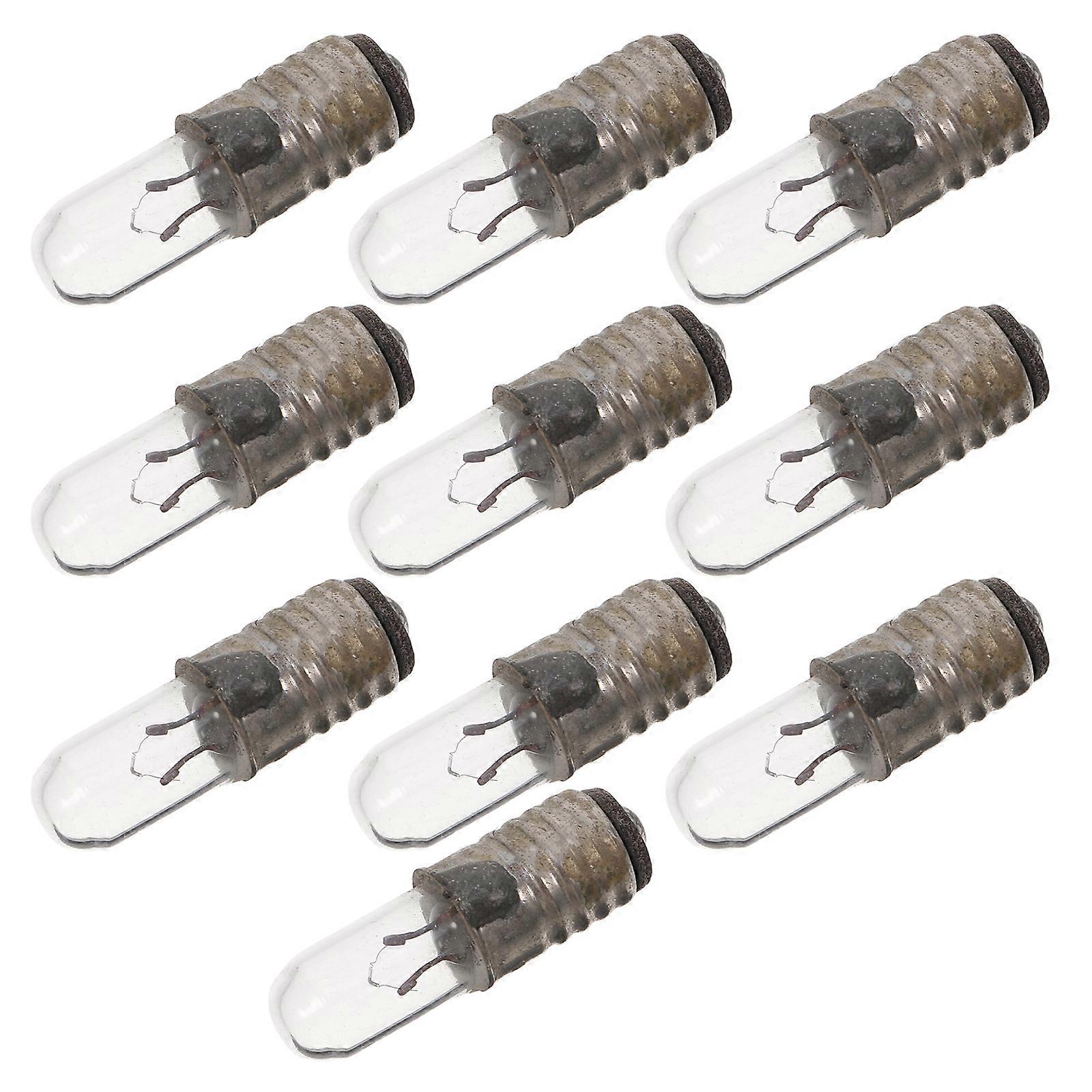 10Pcs Mini Light Bulbs for Microscopes and Compasses Round Multi Glass Metal for Microscopic Observation