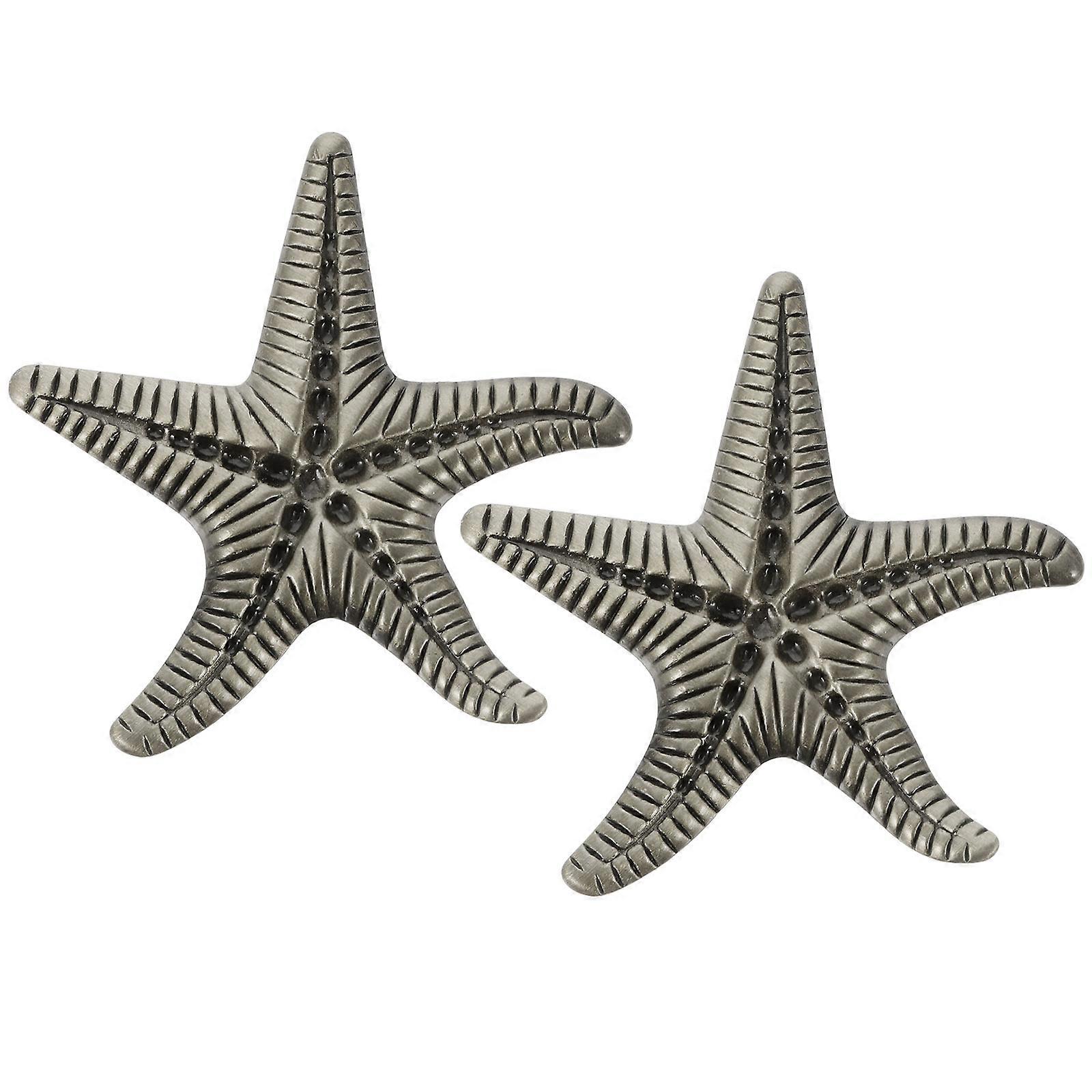 6Pcs Sea Star Shaped Wardrobe Knobs for Door and Drawer Handles