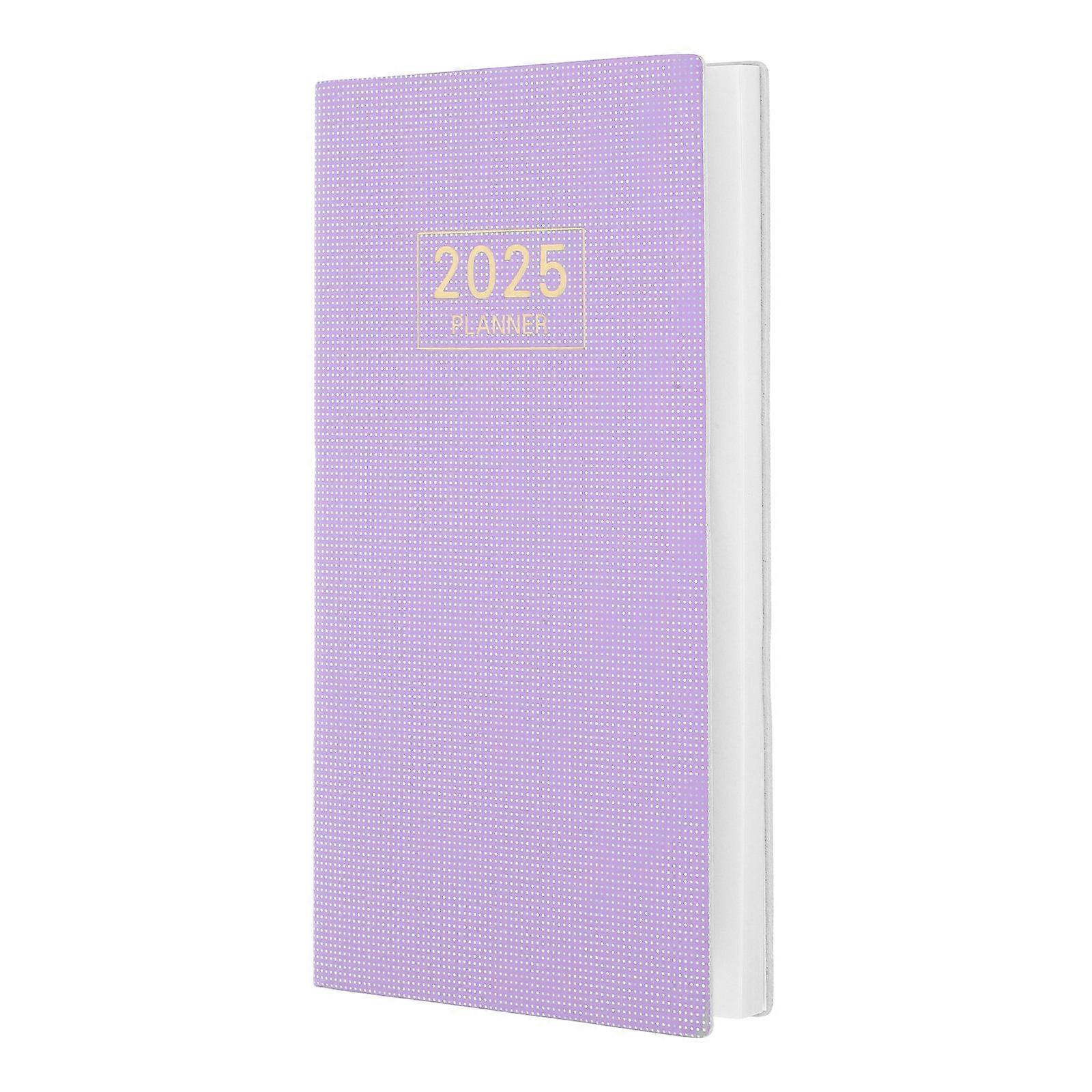 Monthly Views Planner 2025 3Pcs Slim Hardcover A6 Notebook For Home Use with Vibrant Violet Color