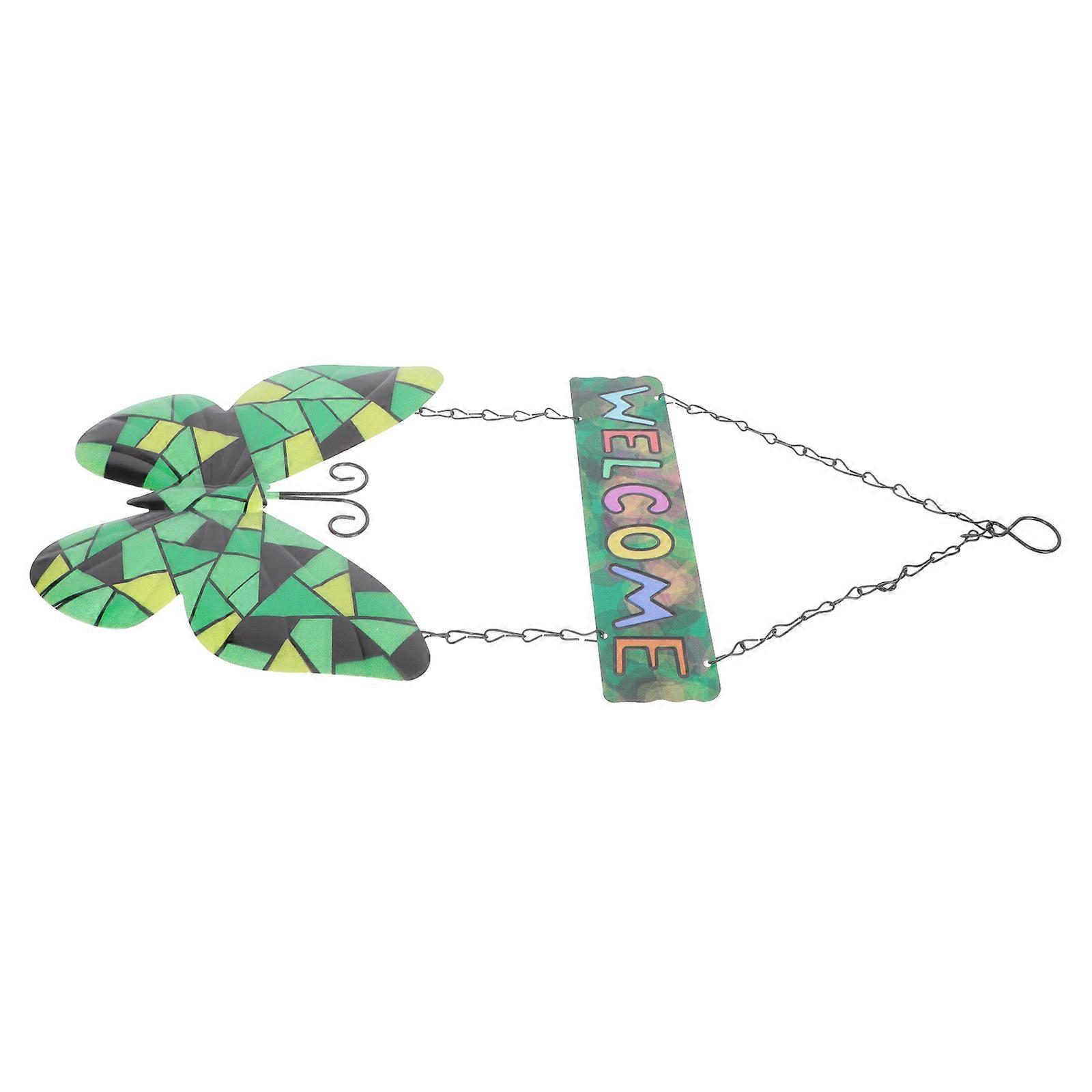 Outdoor-Dekorationen Willkommensschild Metall Schmiedeeisen Haustürschild für Einweihungsgeschenk 47x20cm Eisen 1Pack