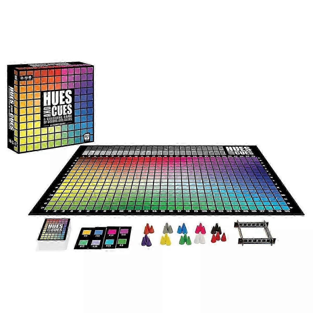 HUES and CUES - Vibrant Color Guessing Board Game for 3-10 Players Ages 8+