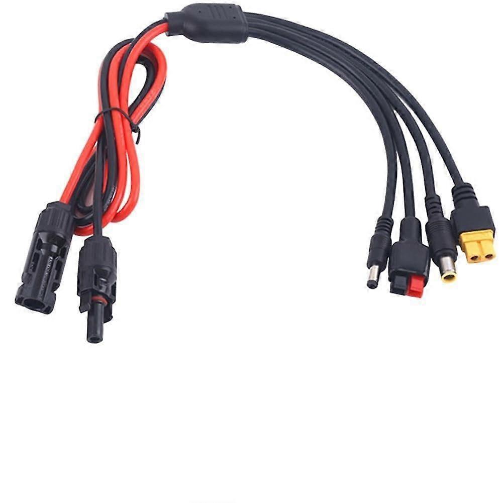Solar Panel 4In1 Solar Charging Cable Set With XT60 DC5521 DC7909 Inputs For Power Station Outdoor Power Solutions