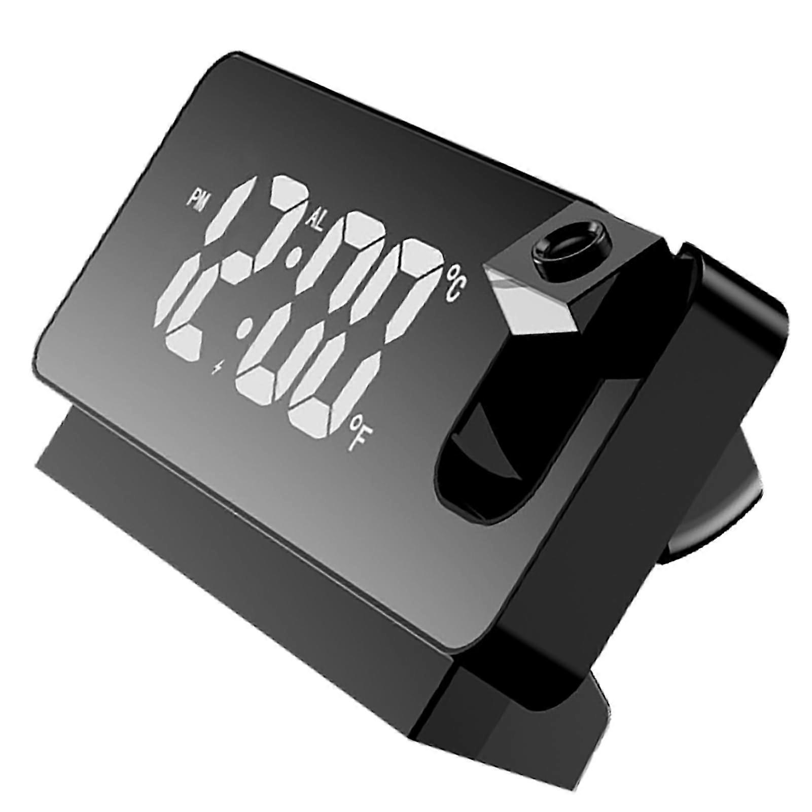 Projection Alarm Clocks USB Charging, Mute Display, Luminous Digital Clock, 12/24 Hour Display, Red Backlight, Black