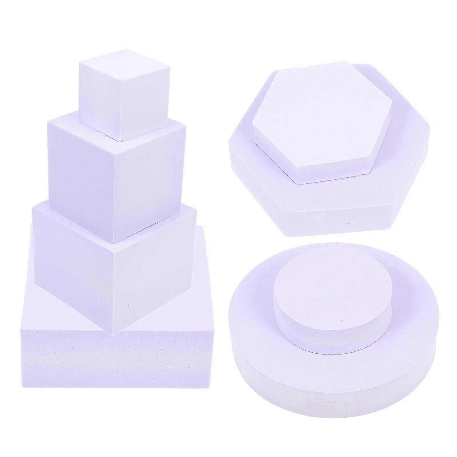8pcs Three-dimensional Geometry Foams Adornments Geometric Solid Ornaments Home Decor