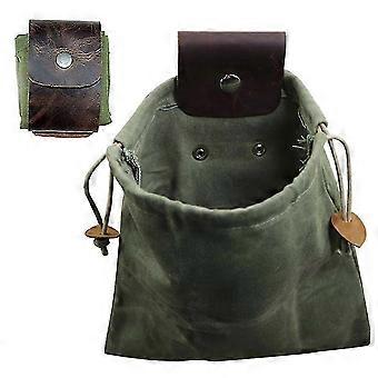 Canvas Piao Foraging Pouch for Hiking, Camping & Hunting - Collapsible Garden Fruit & Mushroom Picking Bag for Beach-combing, Easy to Carry