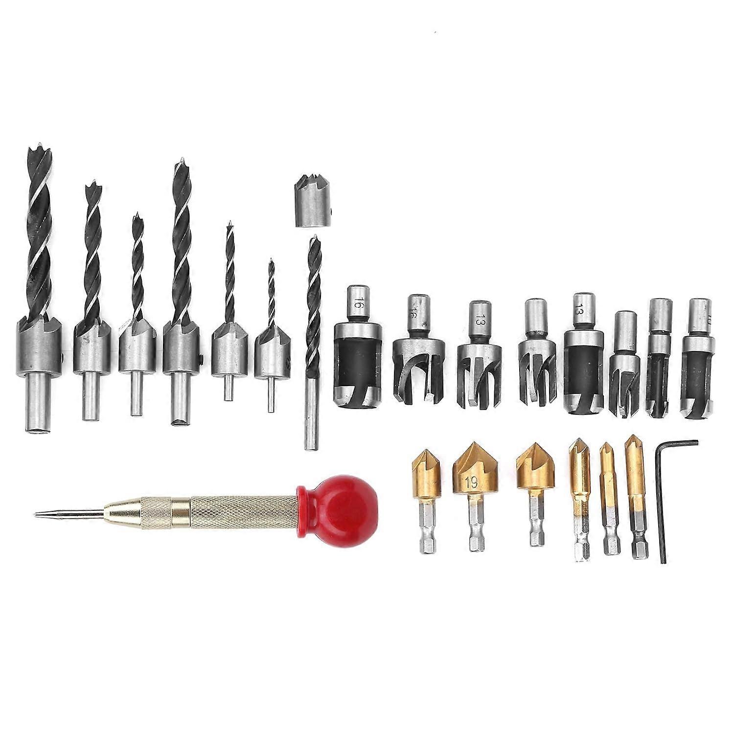 Woodworking Drilling Chamfer Countersink Tool Set For Woodworking, Industrial Grade, Countersink Bits, Assorted Sizes