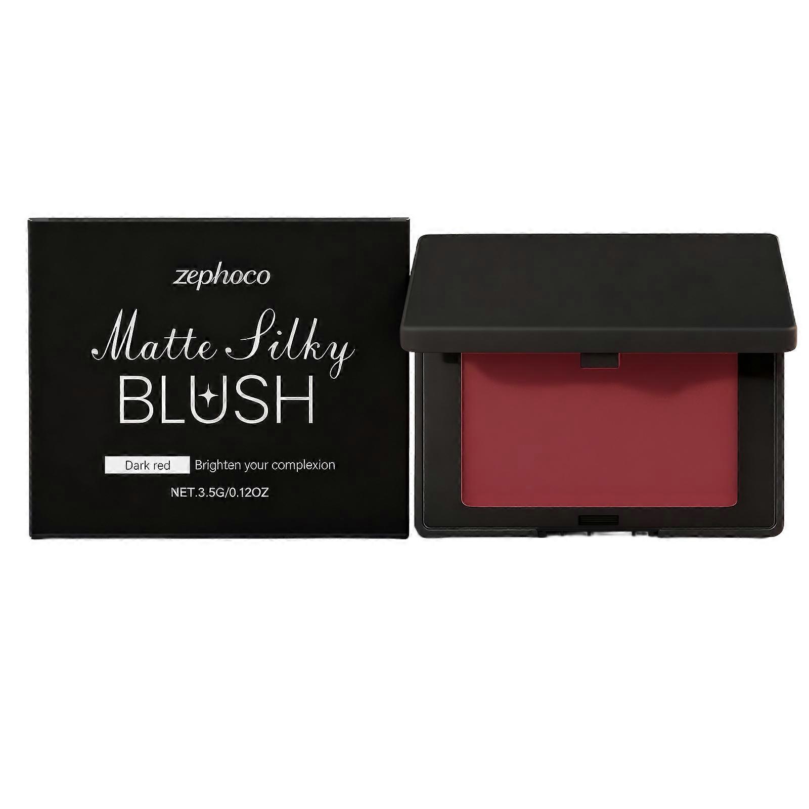 zephoco Dark Red Matte Smooth Blush Is Easy To Blend And Does Not Smudge, Creating An Atmospheric Makeup Look That Is Versatile For Daily Use