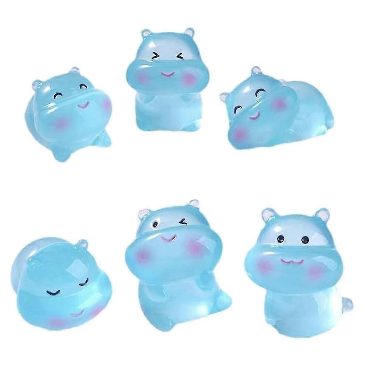 6PCSルミナスミニレジンカバの装飾品、植物や工芸品のためのガーデンアクアリウムの装飾