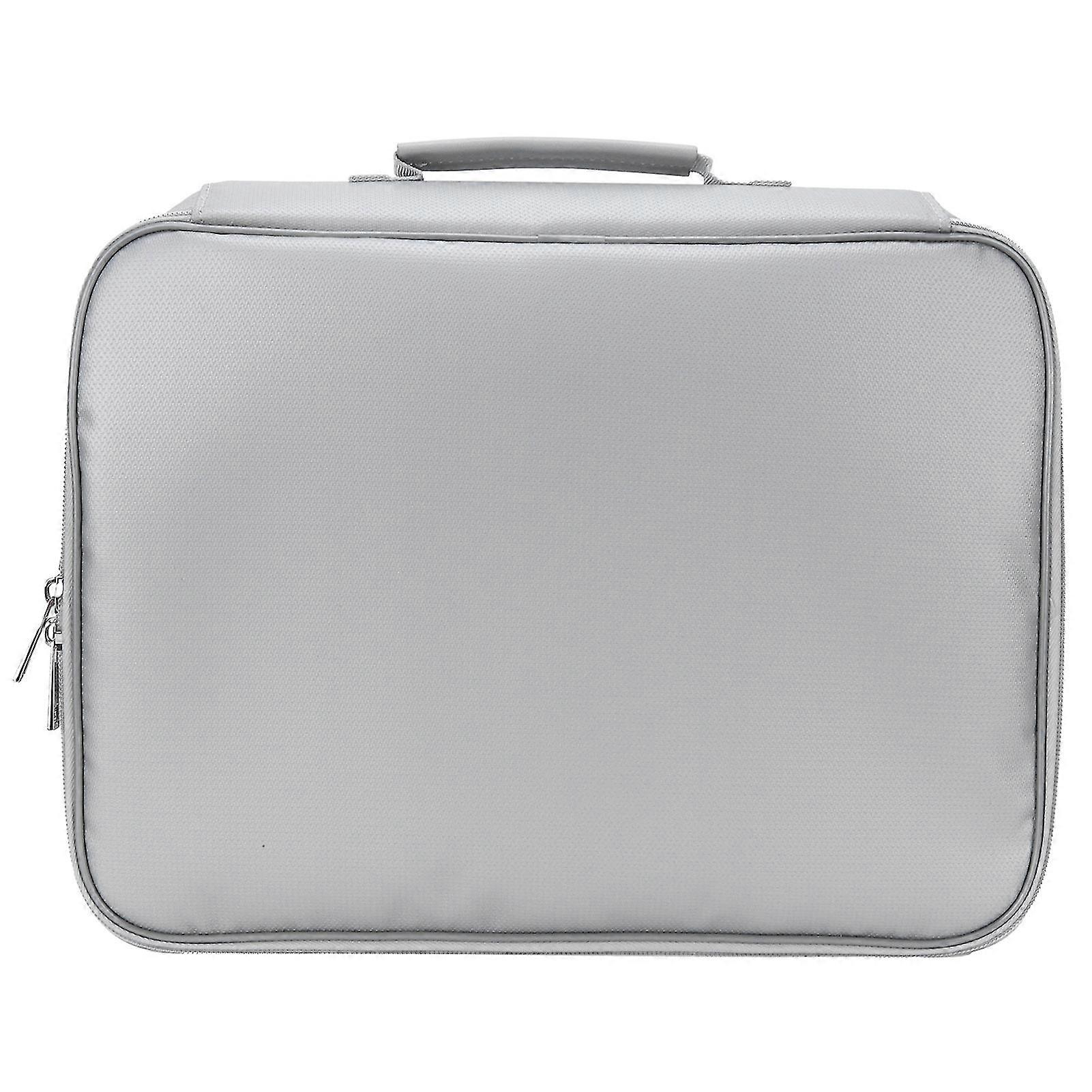 Files Storage Bag Multifunction Fireproof Waterproof Office Document Organizer Silver