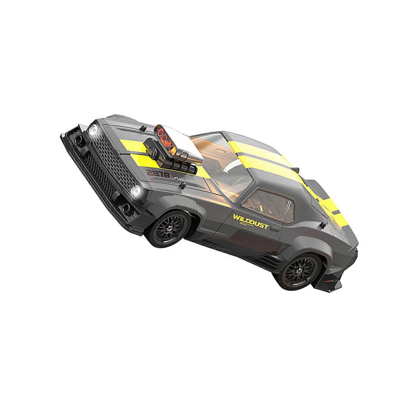 High Speed 4WD Remote Control Drifting Car 1/16 Model Vehicle with Powerful Motor and ESP for Adult Kid Competitive Game  Gray yellow