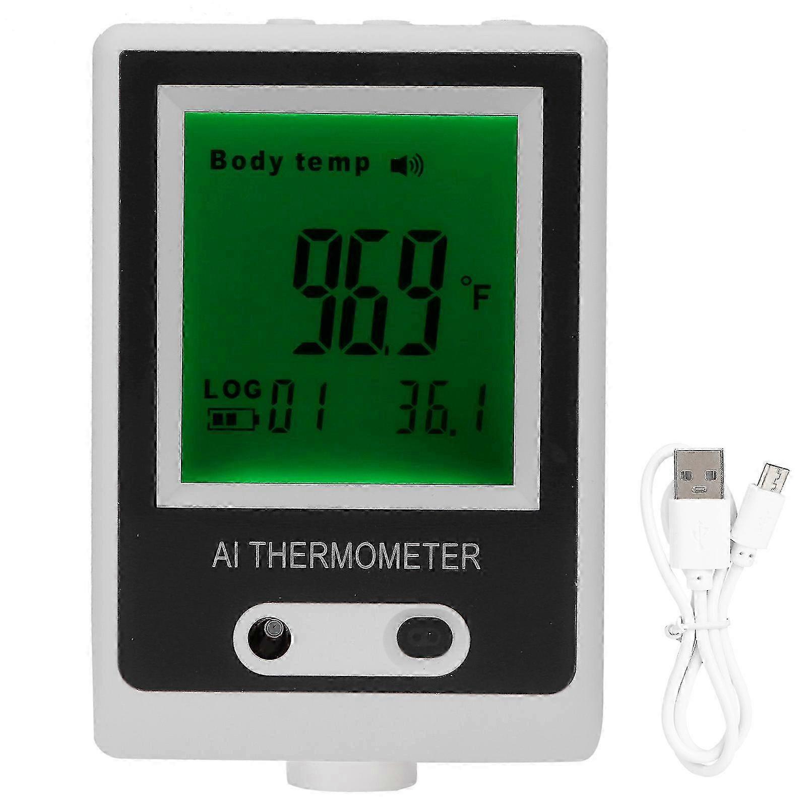 Thermometer Wall-Mounted USB Automatic Temperature Tester Meter with Voice Alarm Broadcast