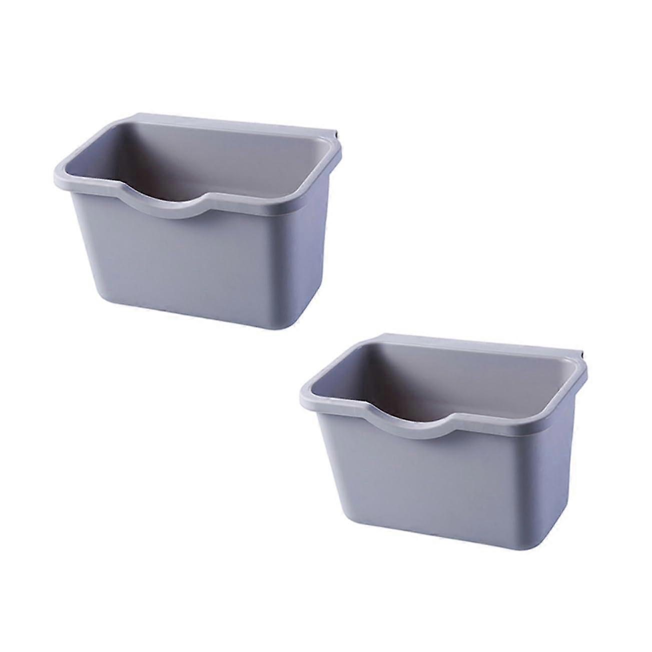 Garbage Storage Box For Kitchen OverTheCabinetDoor Trash Can Small Grey And Dark Grey