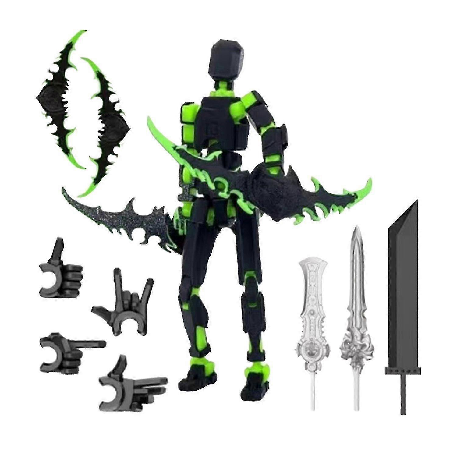 1 Set Robot Action Figure with Accessories Multi-jointed Movable 3D Printed Robot Model Articulated