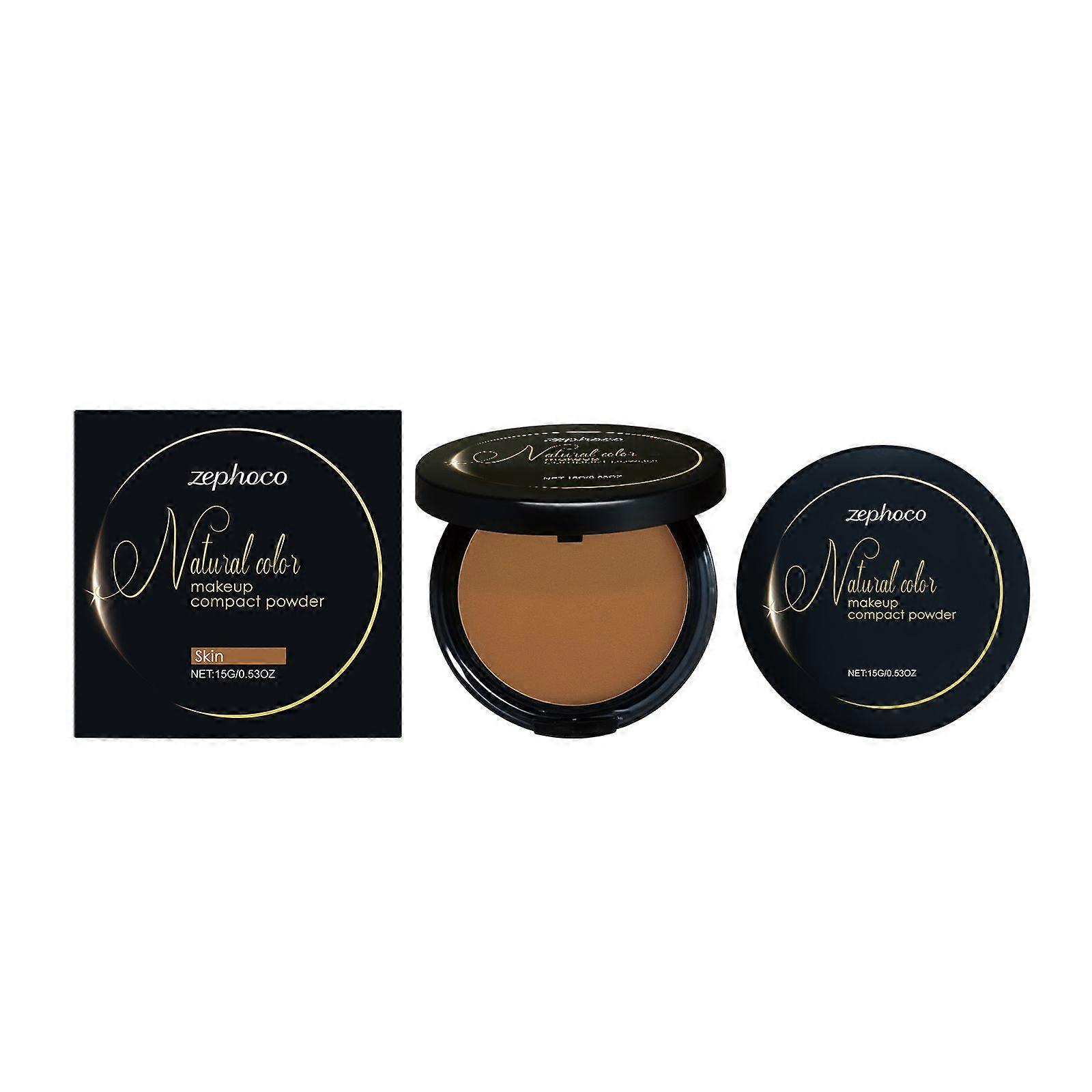 zephoco Skin Tone Oil-Control Setting Powder Compact, Matte Finish, Slim Fit, Not Easy To Smudge, Portable Powder Compact