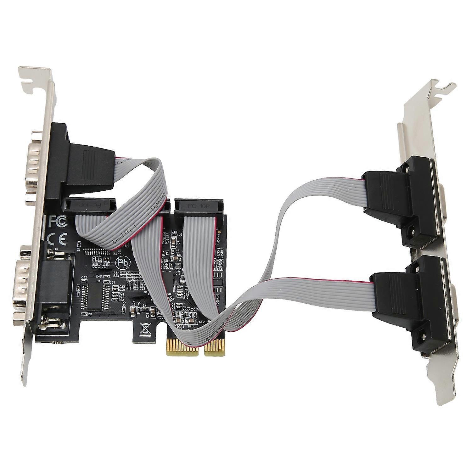 PCIE Expansion Card PCI Express X1 to Interface 4 RS232 Serial Ports Wide Applications Adapter Card