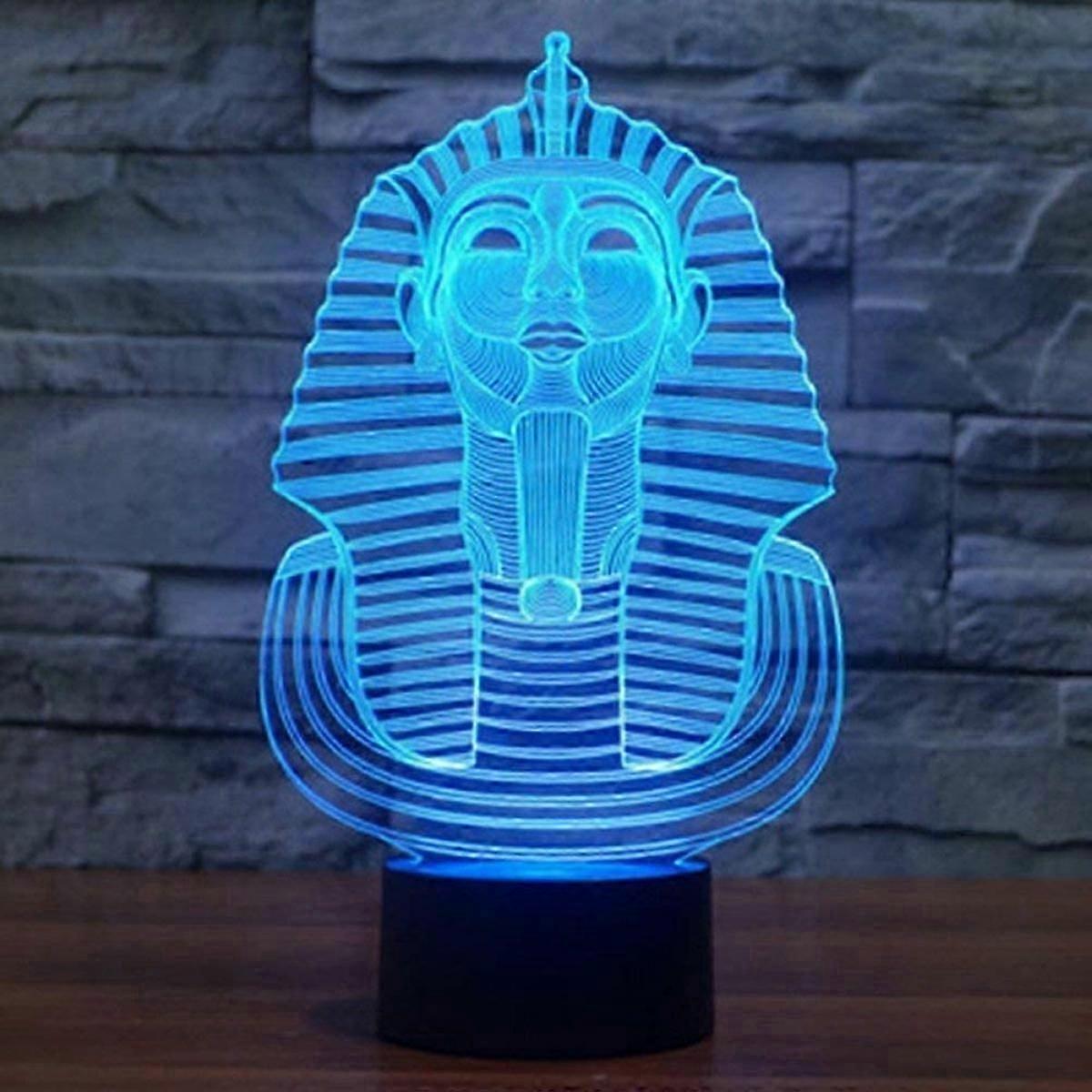 Egyptian Pharaoh 3d Night Lights - Optical Illusion Lamp Have A 7 Color Changing Led Nightlight Using Smart-touch - Table Lamp 3d Led Visual Sphinx
