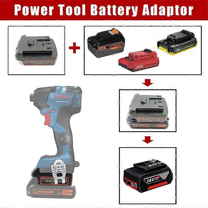 Adapter for Black Decker 20V Li-ion Battery Convert to for Bosch 18V Power Tool
