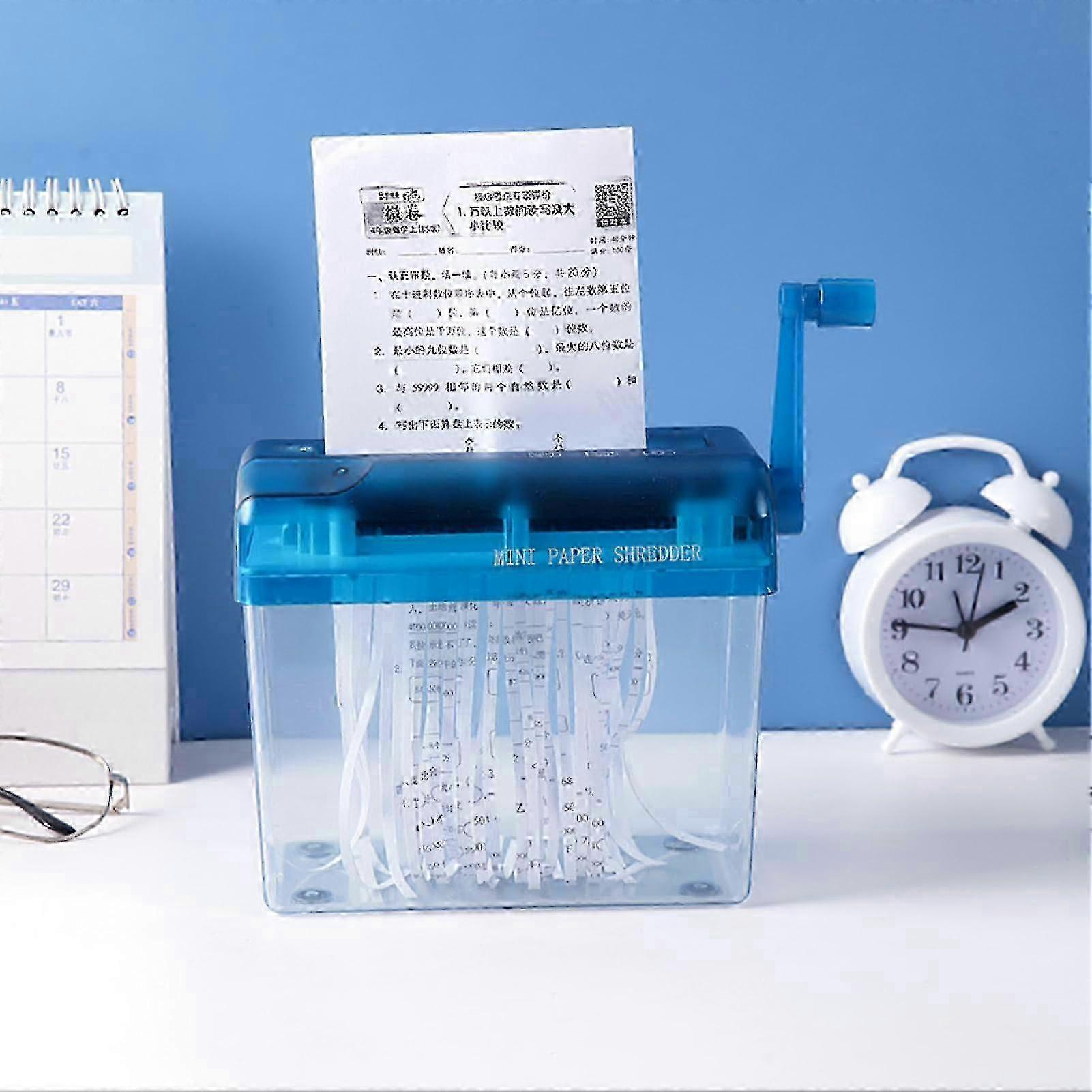 Hand Shredder, Manual Paper Shredder, Hand Crank Paper Shredder, A6 Size, Capacity 1L, for Office, School or Home