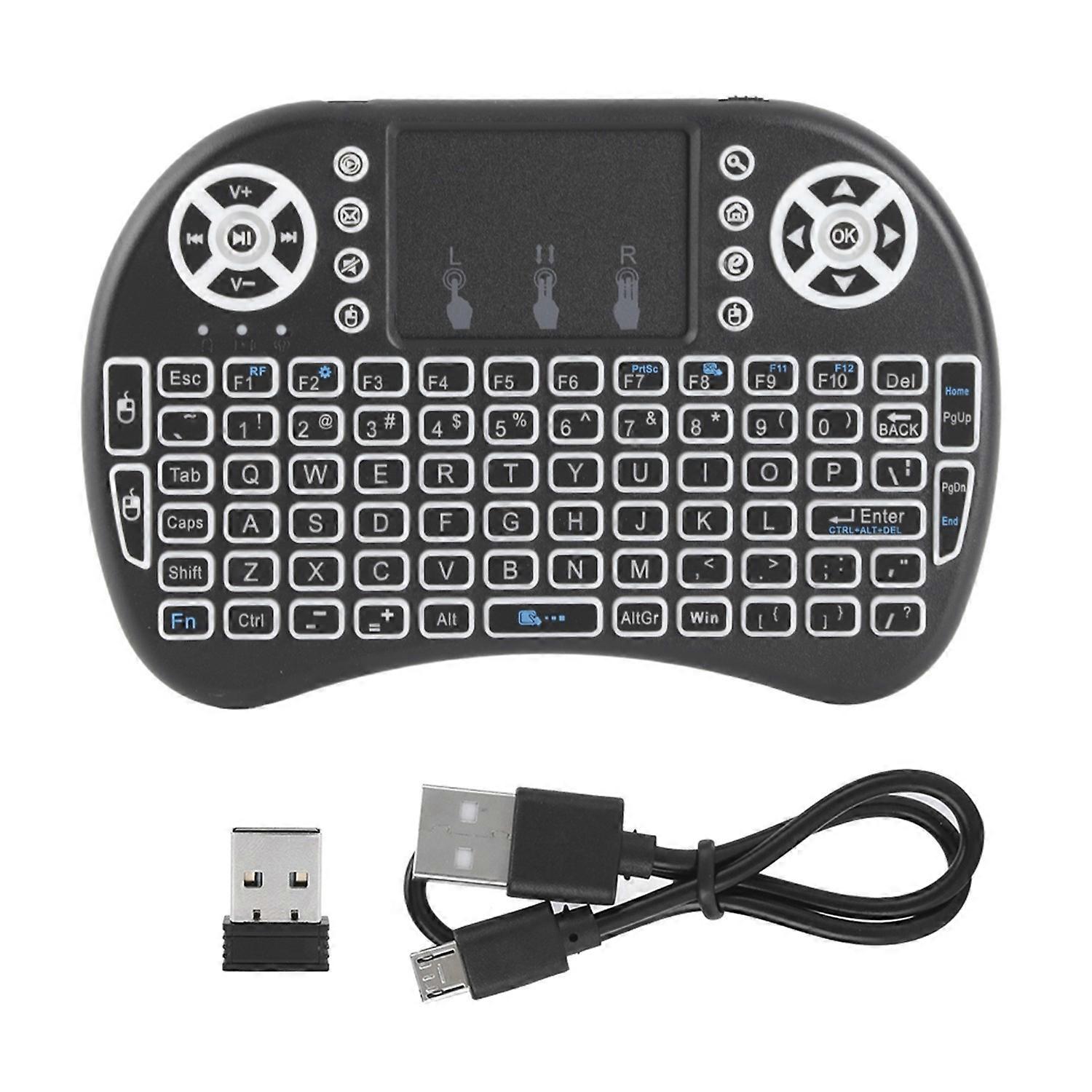 Mini Flymouse with Touching Panel Green Backlight 2.4G Small Wireless Keyboard Mouses