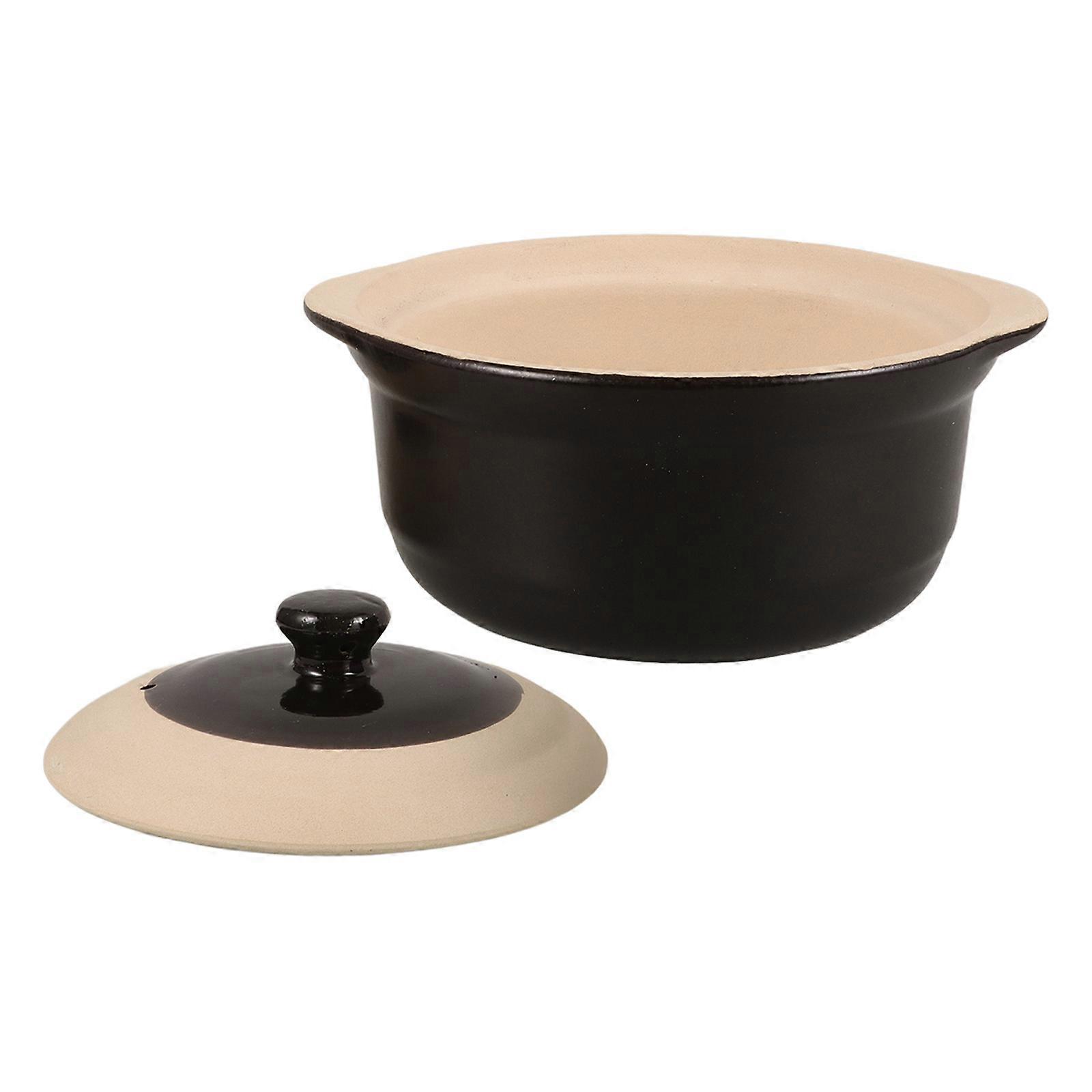 Clay Cooking Pot Stovetop Soup Pot for Home Use Multicolor Design