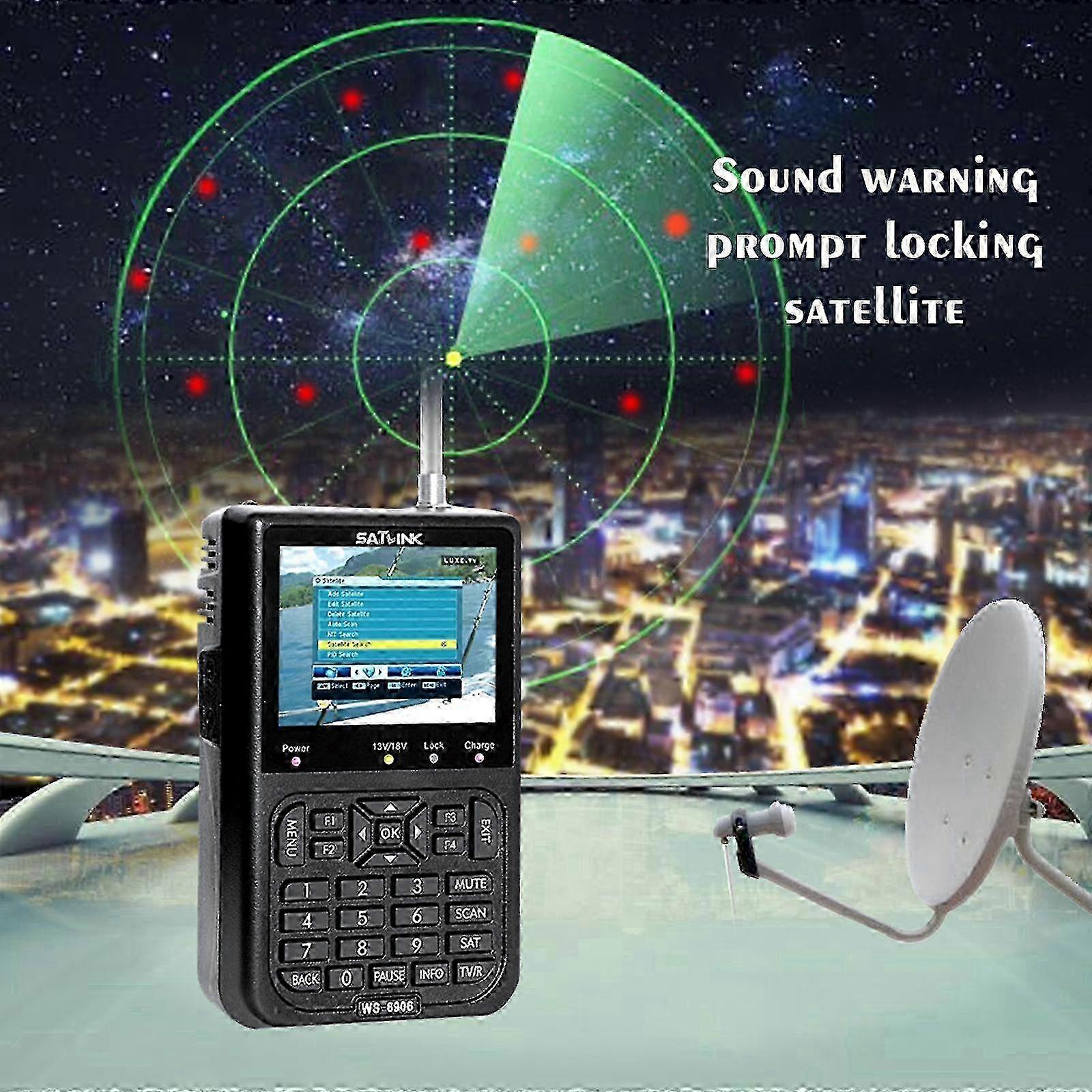 WS6906 Data Digital Satellite Signal Finder Meter Satlink Satellite Signal Meter With 3.5in LCD Display Screen