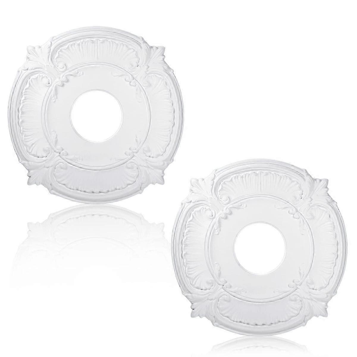 2 Pieces PU Ceiling Medallion Decorative Ceiling Fan Medallion