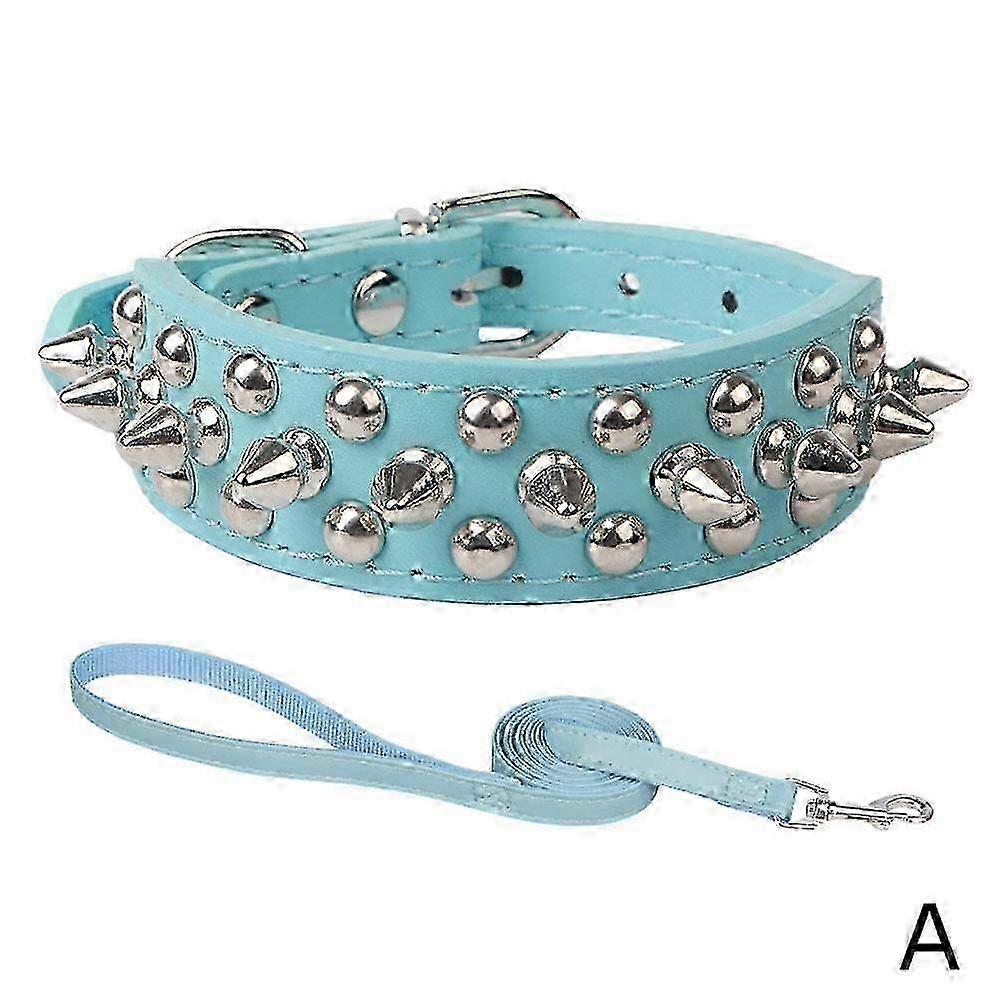 Pet Collar with Rivet and Leash Set Anti Bite Medium to Large Dogs Chain Set