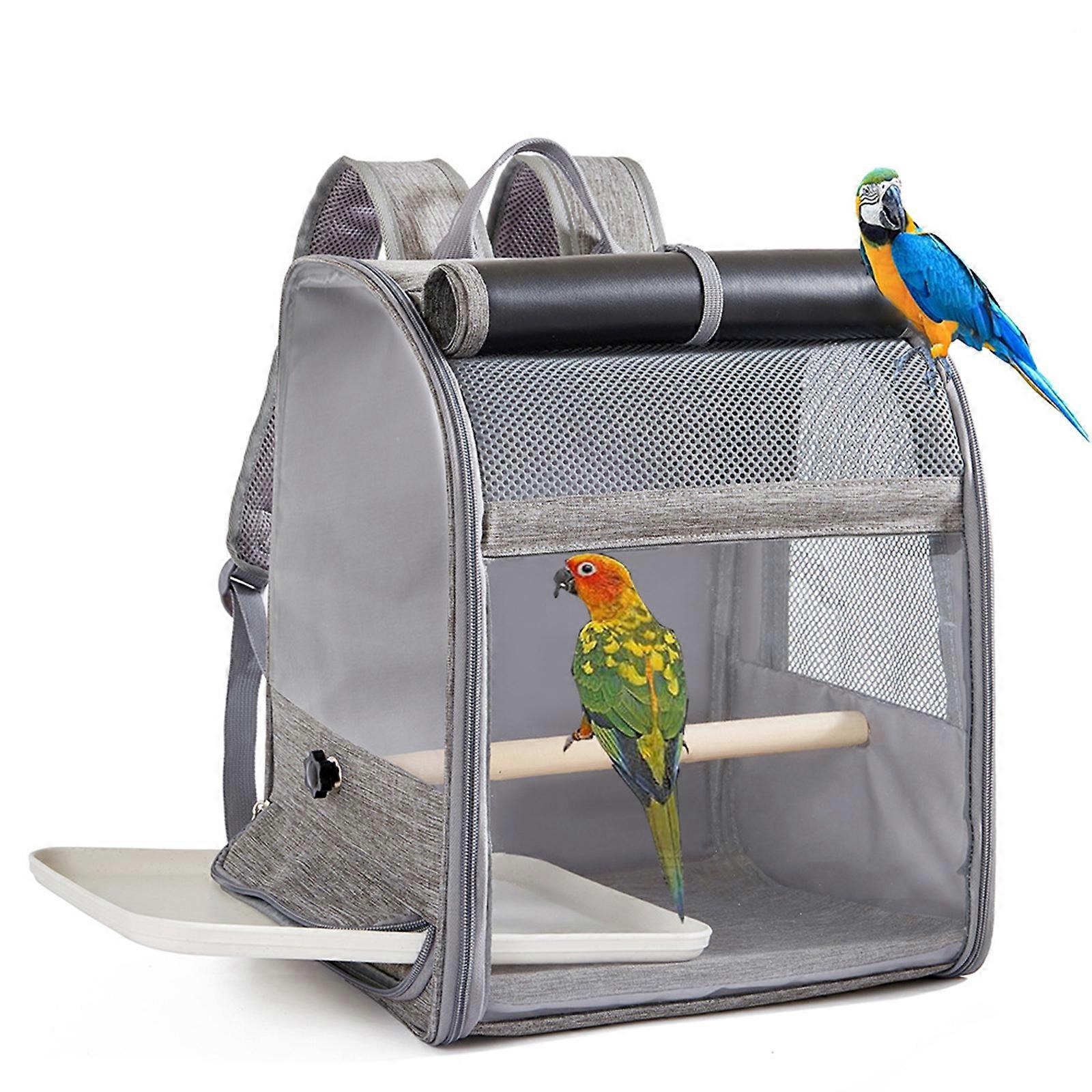 Durability Polyester Bird Travel Carriers Backpacks With Meshes Window And Sun Protecting For Daily Use Multicolor