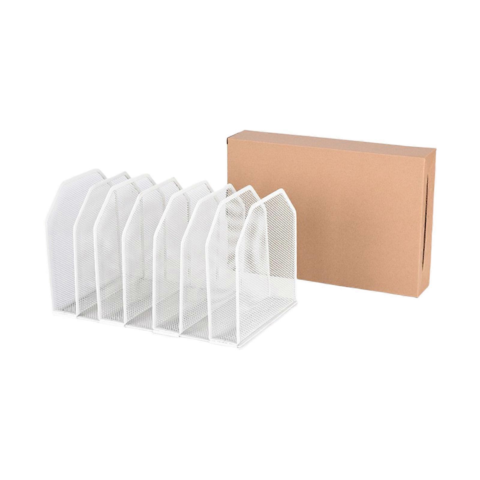 Modular Iron Bookends With NonSlip Base Space Saving Desk Organizers For Home Office And Study  White