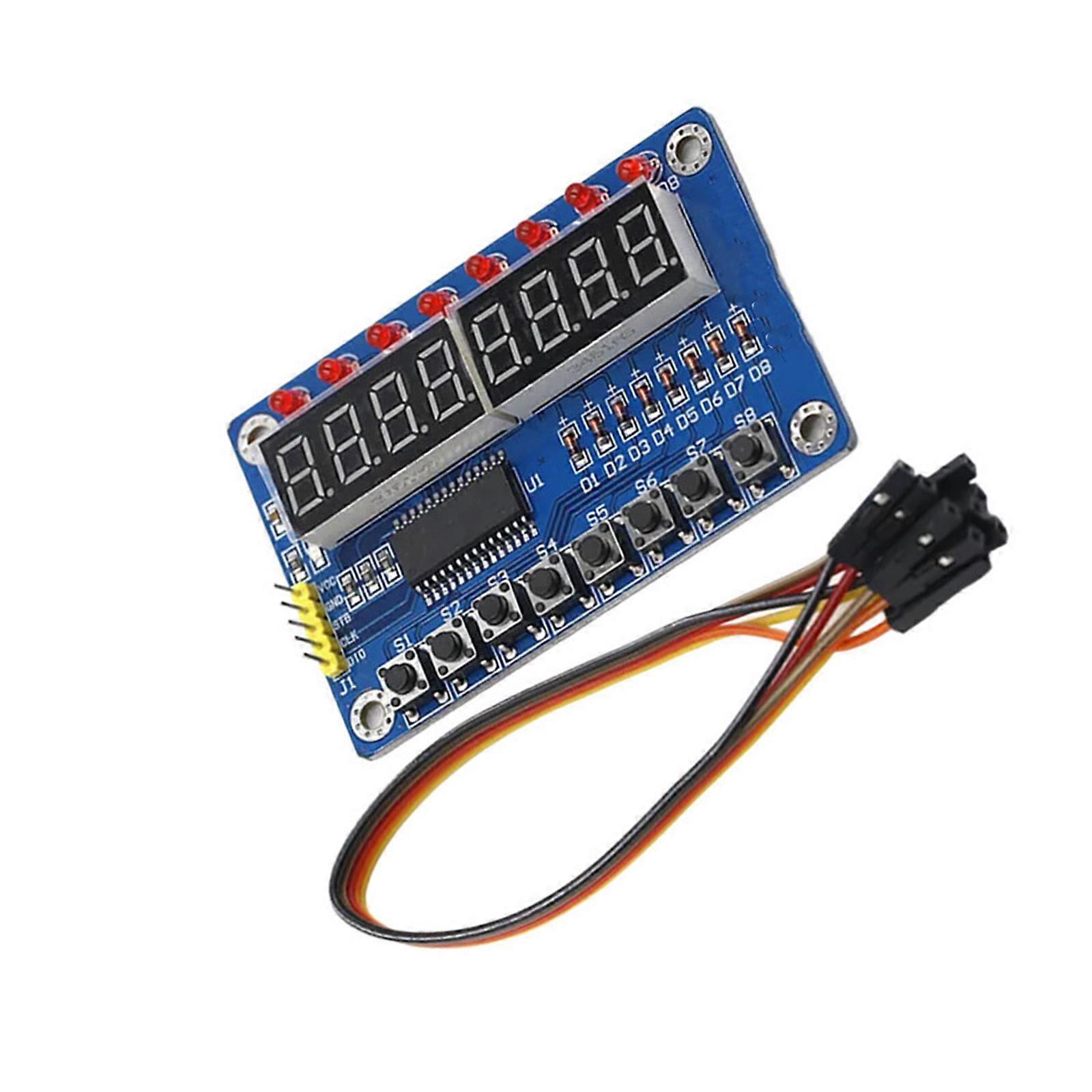 TM1638 Digital LED Tube Display Module With Integrated Control Input For Microcontroller Development For Circuit Design Multicolor