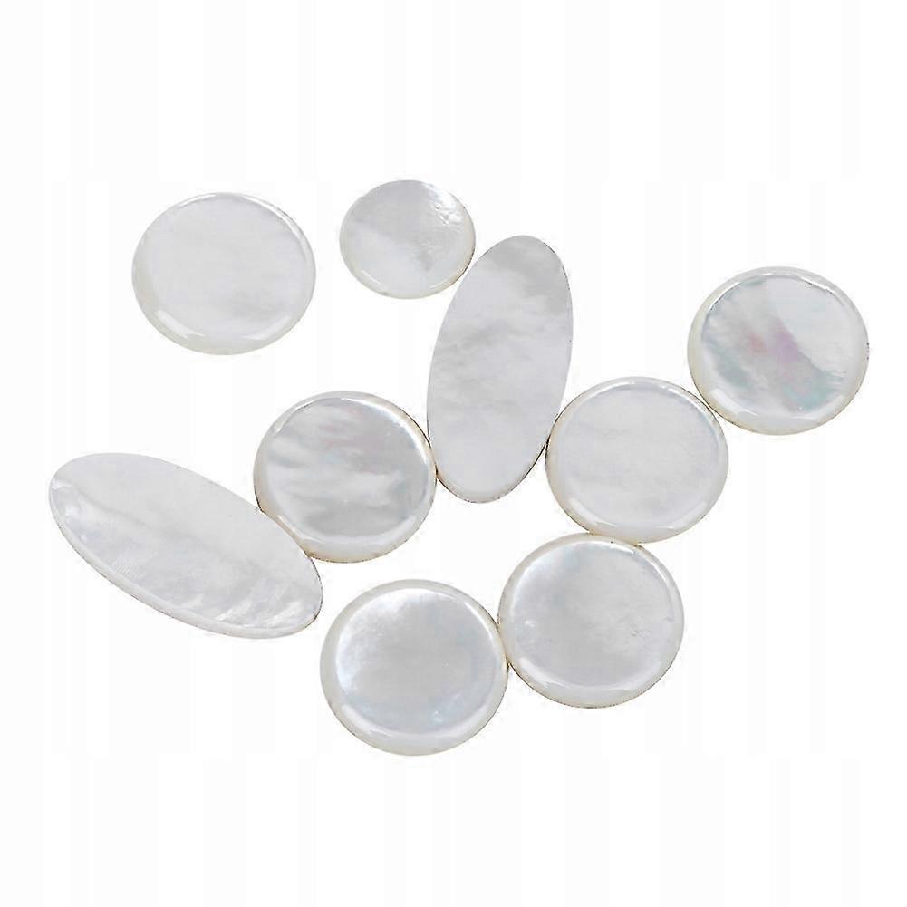 9 Pcs. White Color Saxophone Buttons Set